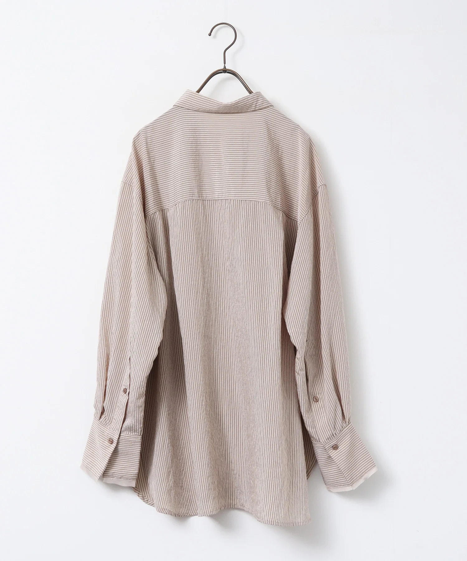 ツヤストライプ オーバーシャツ