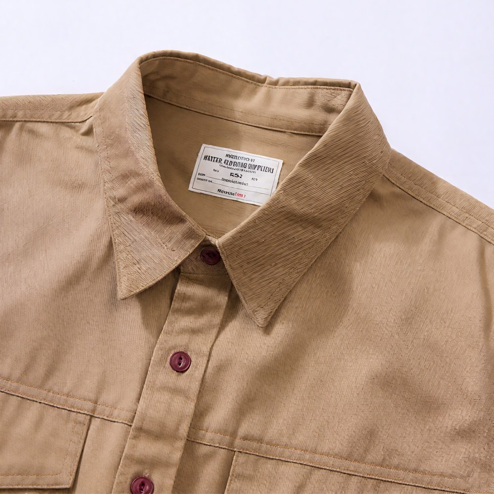 アメリカンレトロ風　無地ツイルワークシャツ