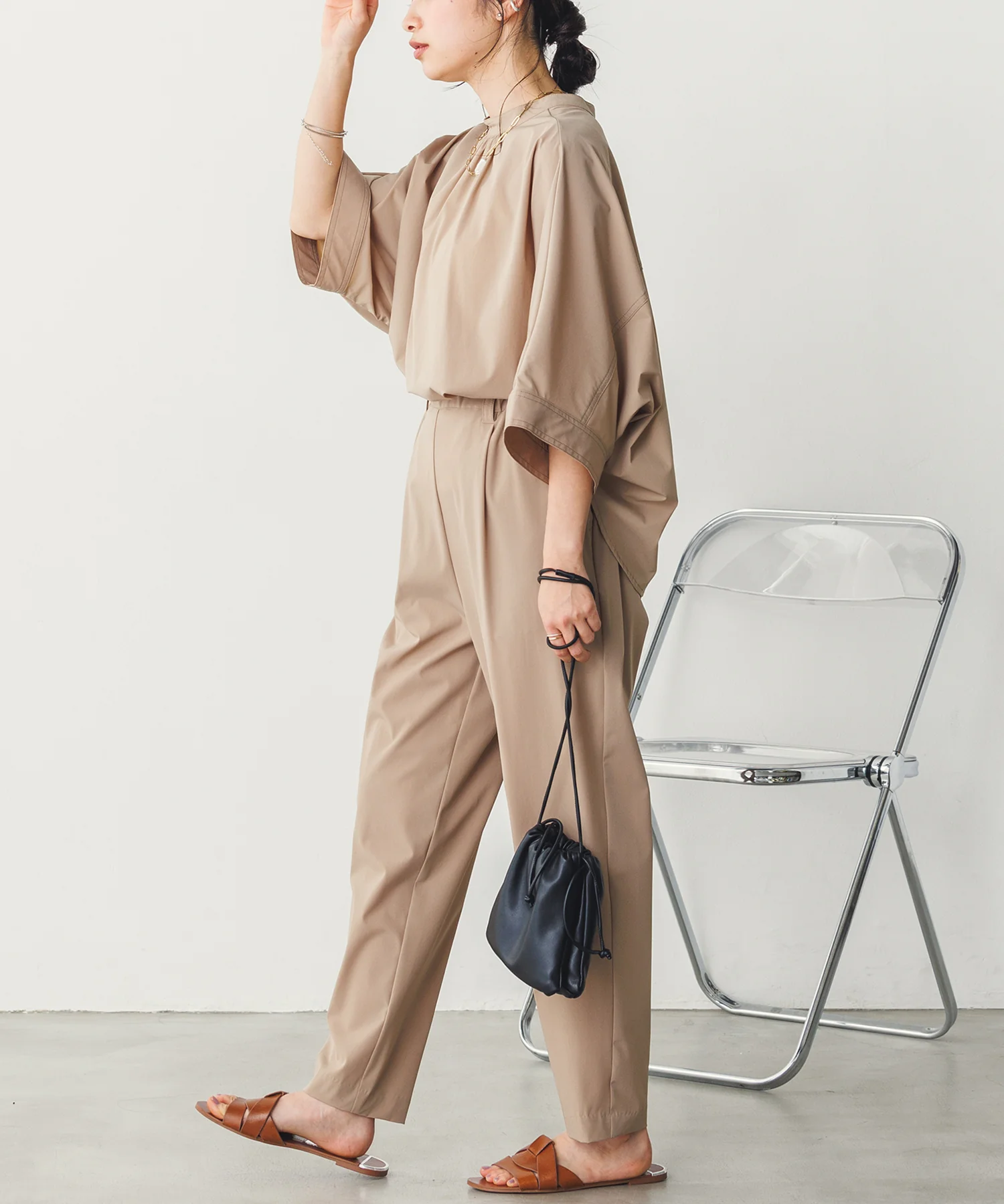 【新色追加】接触冷感テーパードパンツ