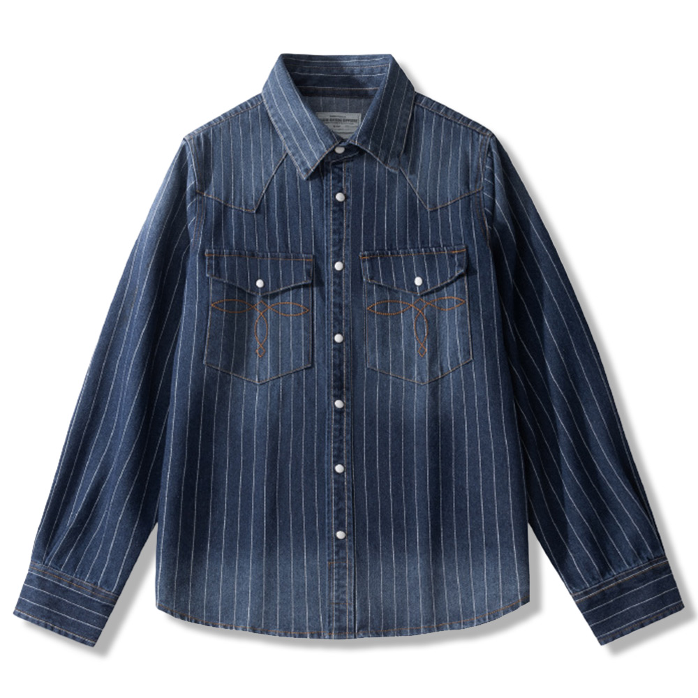 アメリカンヴィンテージ　 ウォバッシュストライプウエスタンデニムシャツ