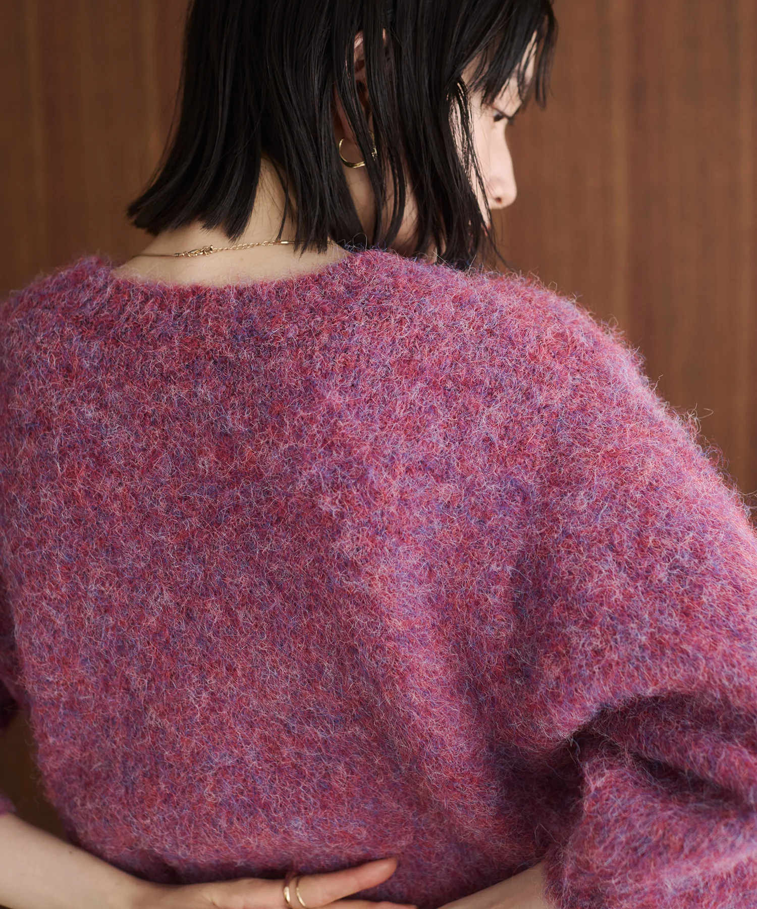 モヘアタッチ 半袖ニット