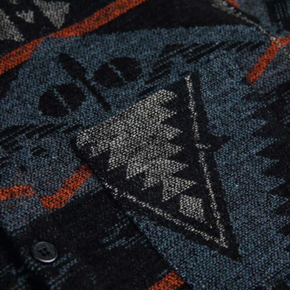 ナバホ柄ジャカード長袖シャツメンズ