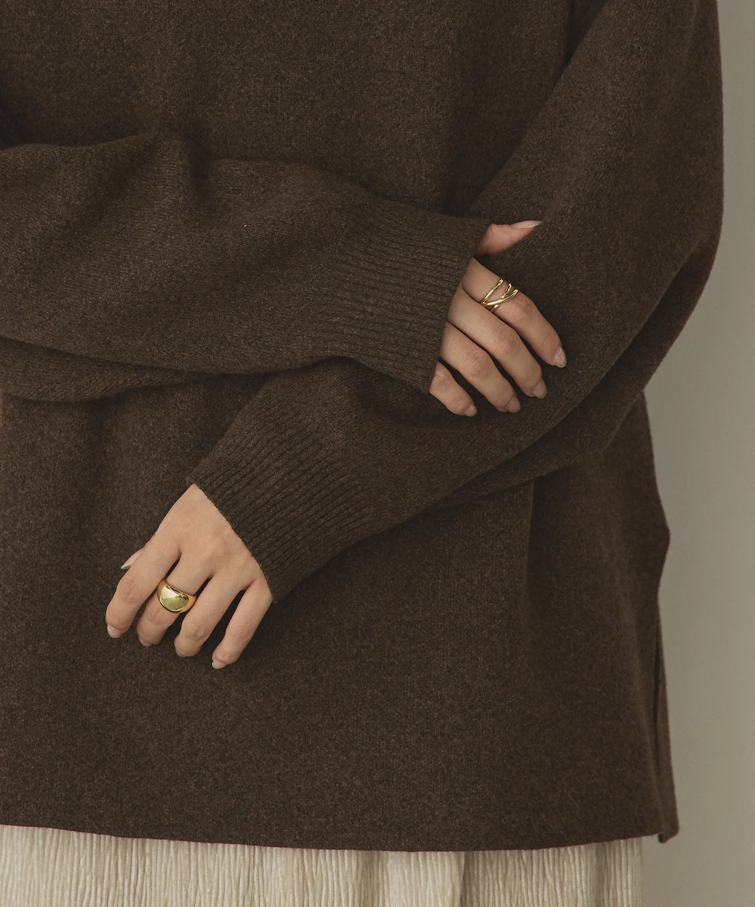 ニット フードパーカー