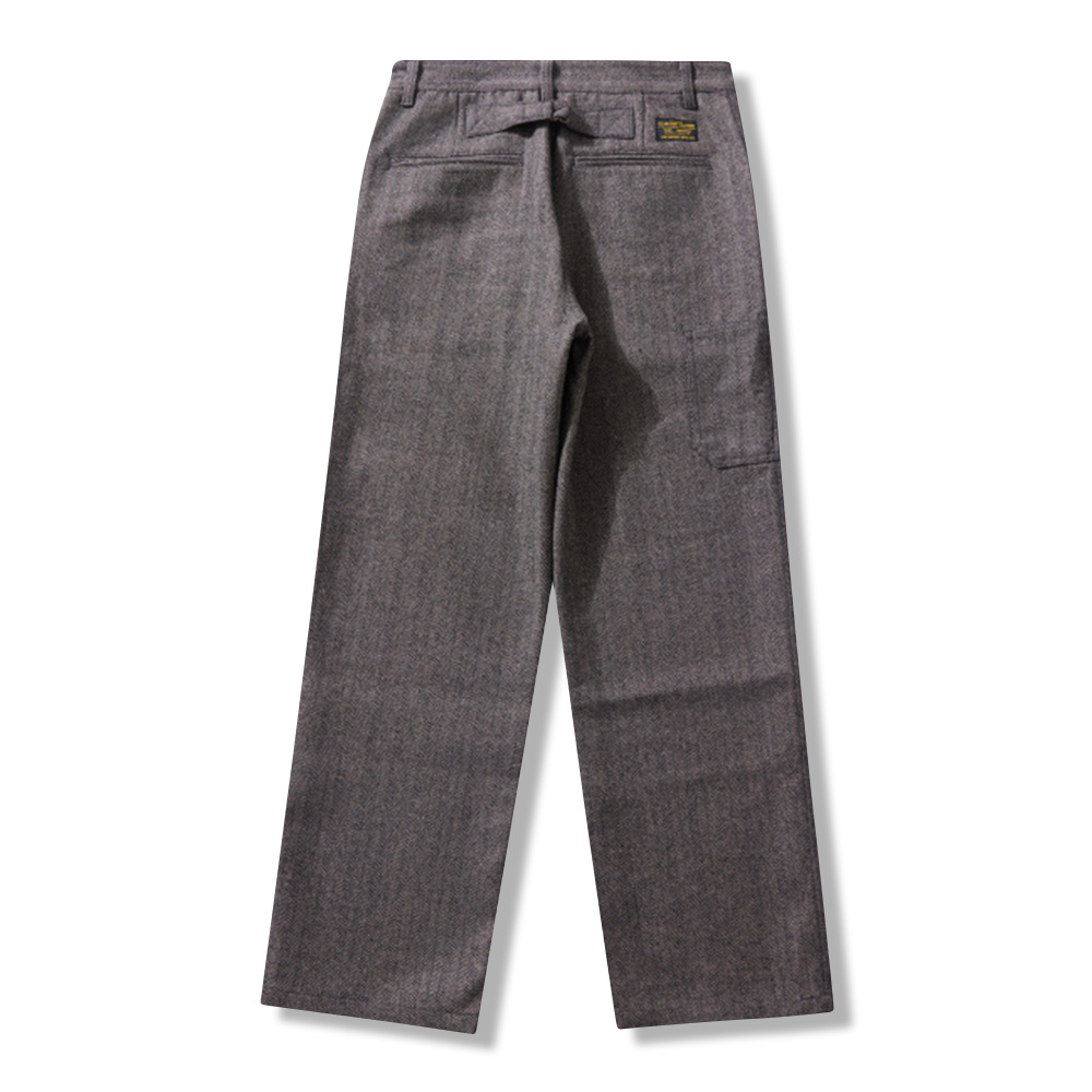 ヴィンテージカジュアル　 ヘリンボーン柄ウールスラックス