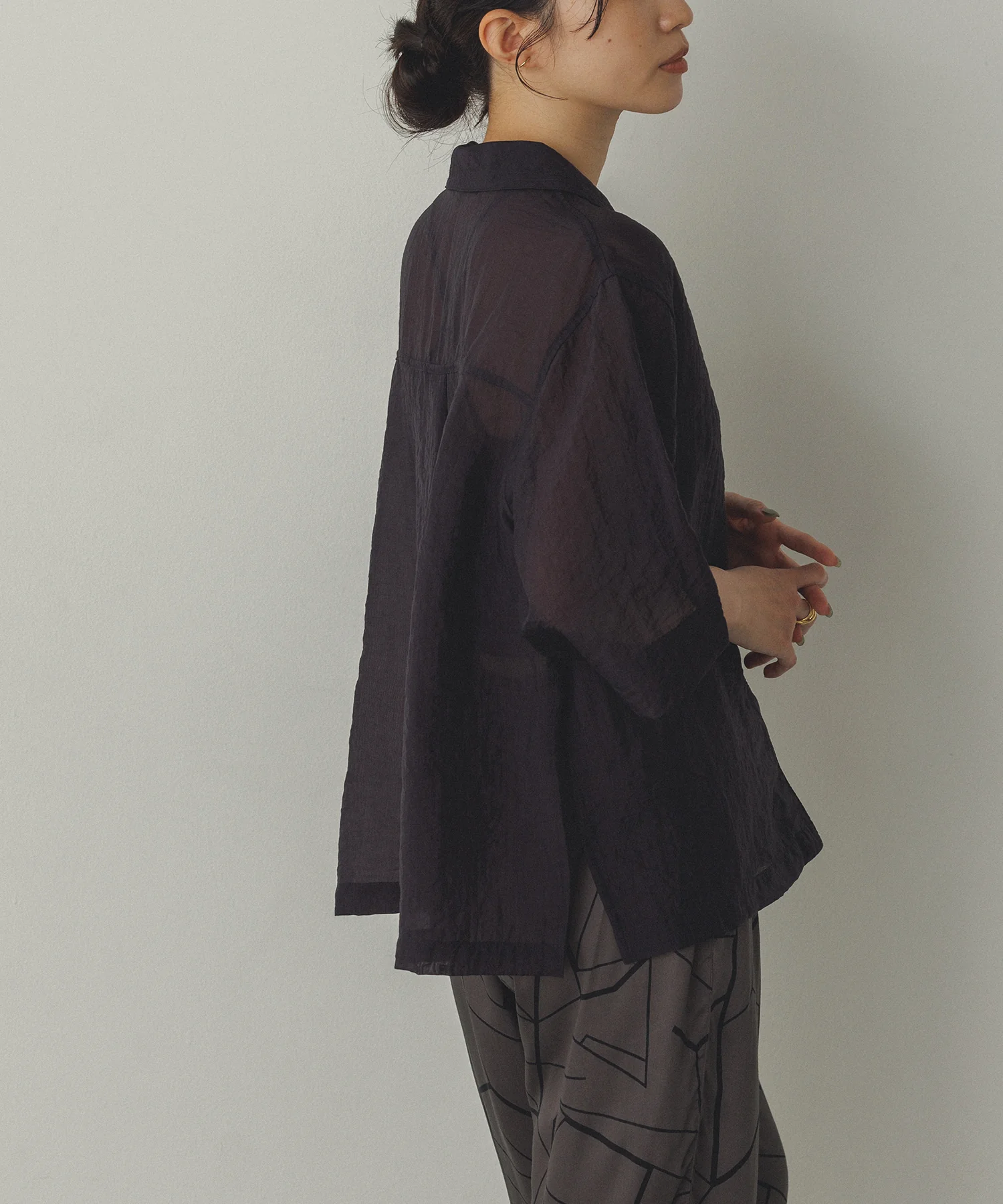 半袖 ツヤシアーシャツ