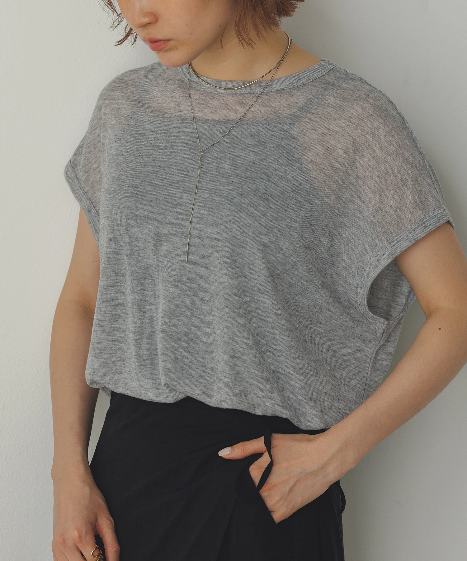 オーバーフレンチ シアーTシャツ