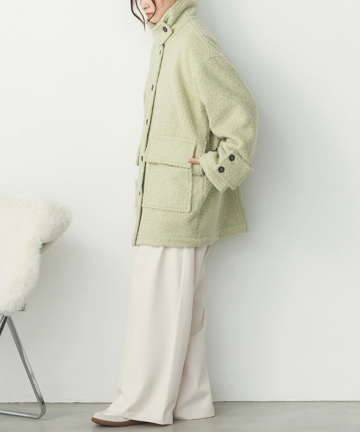 ブークレ ミドルシャツコート