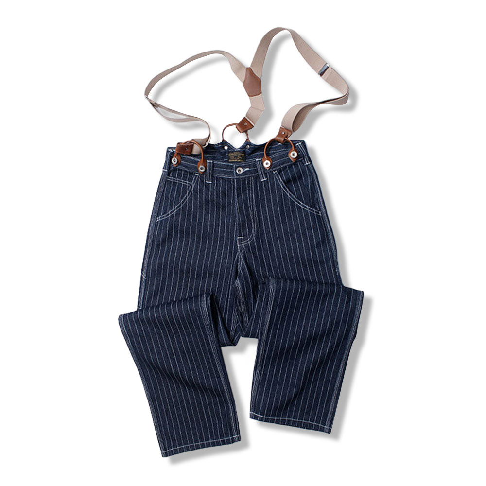 ストライプ柄サロペット　アメカジ