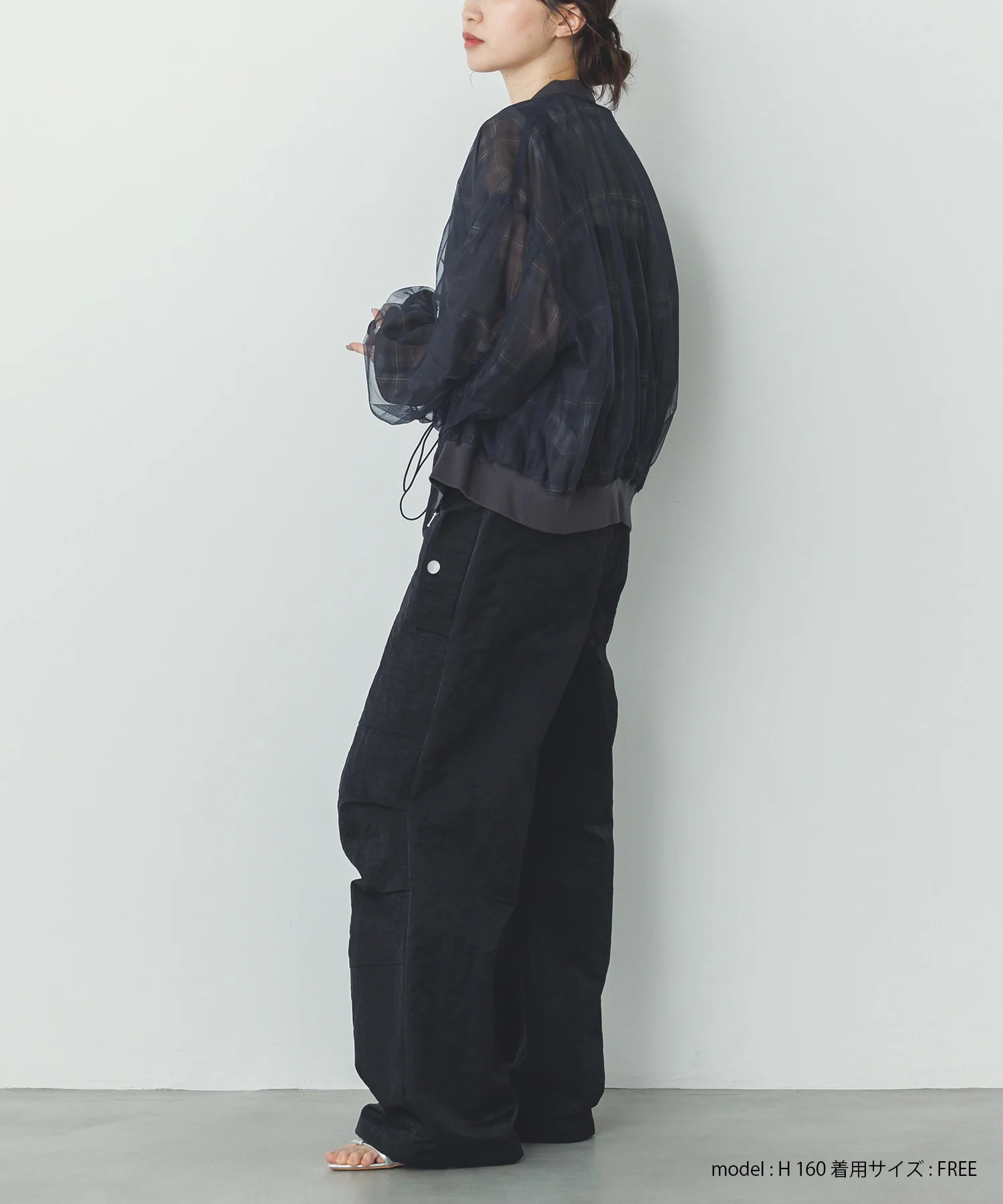 チュールシアー チェックブルゾン