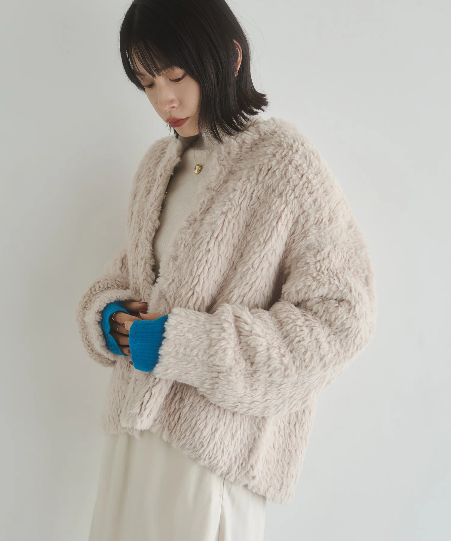 ファー ニットコート