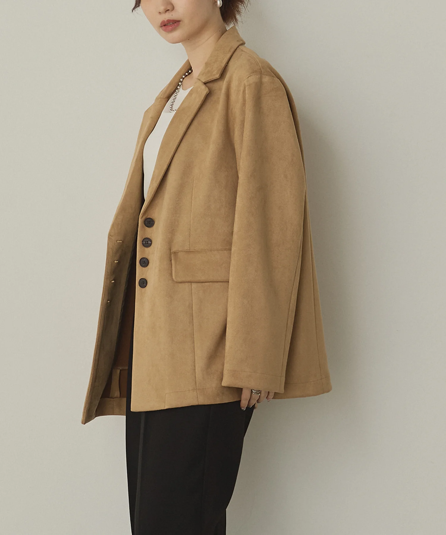フェイクスウェード テーラードジャケット