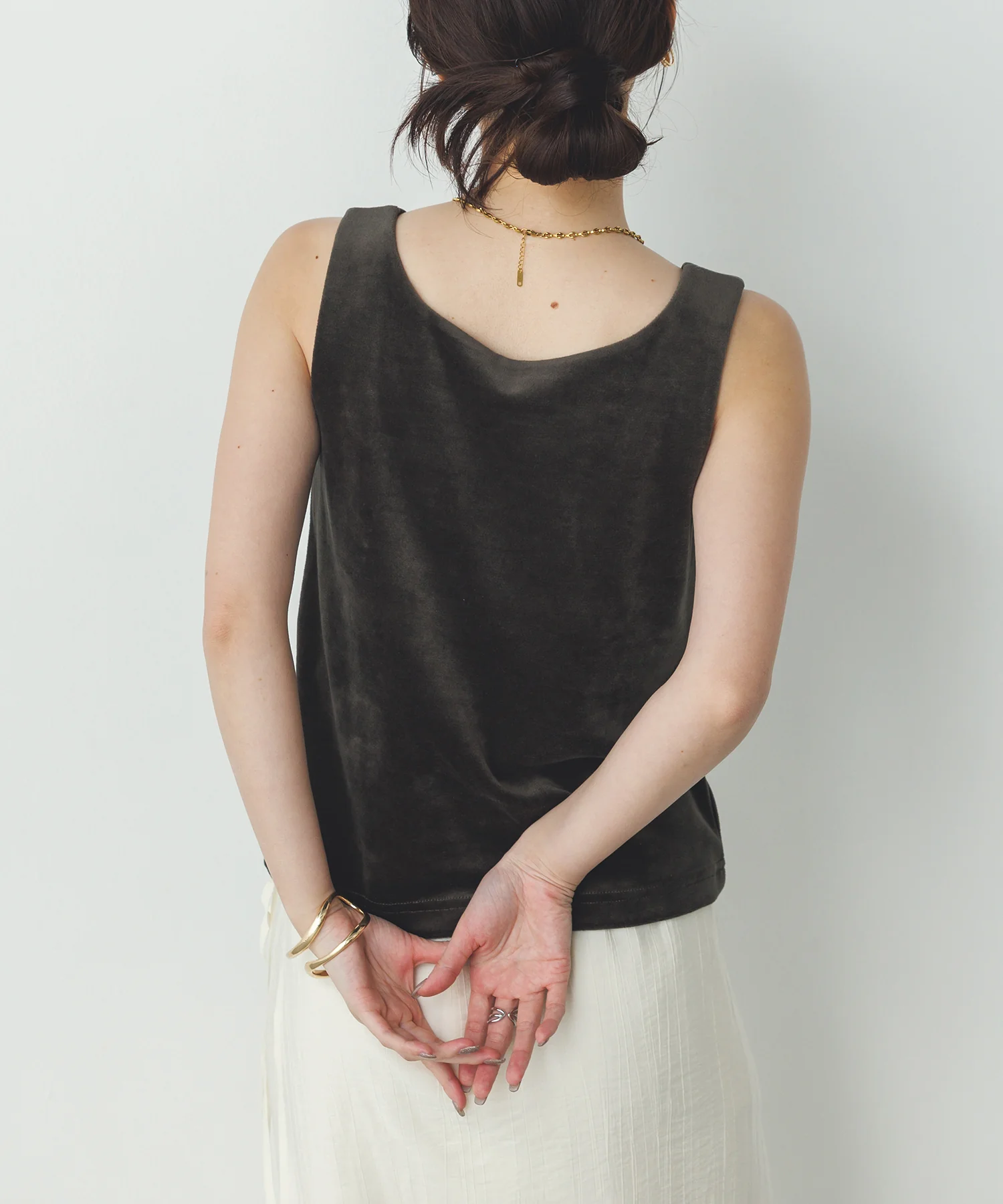 前後2WAY ベロア スクエアタンク