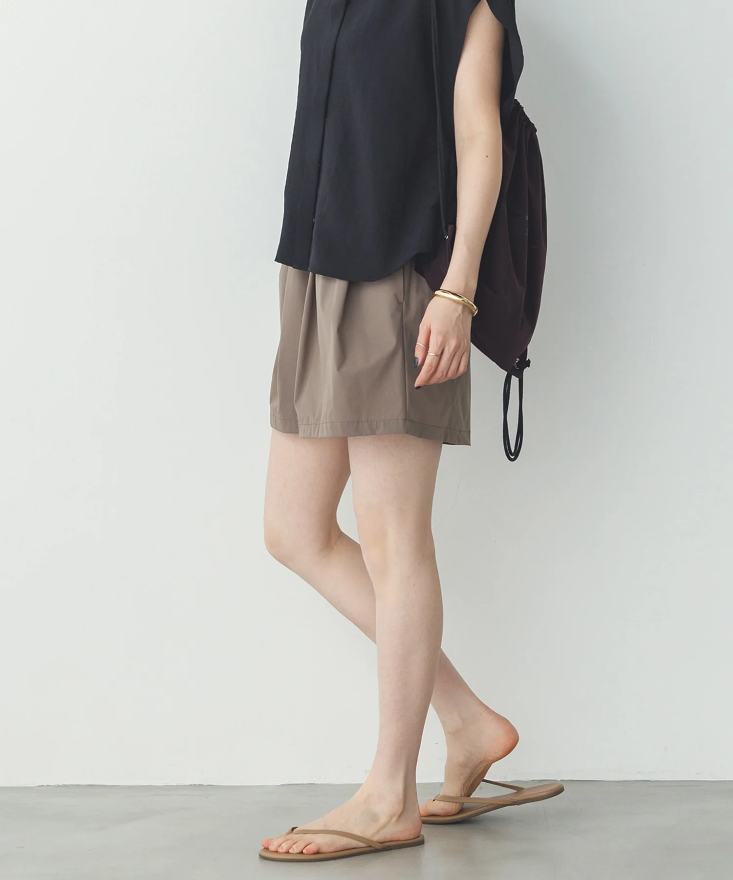 【接触冷感】フリルギャザー ショートパンツ