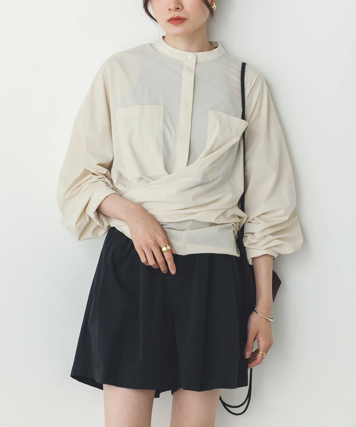 【新色追加】【接触冷感】2WAY カシュクールシャツ