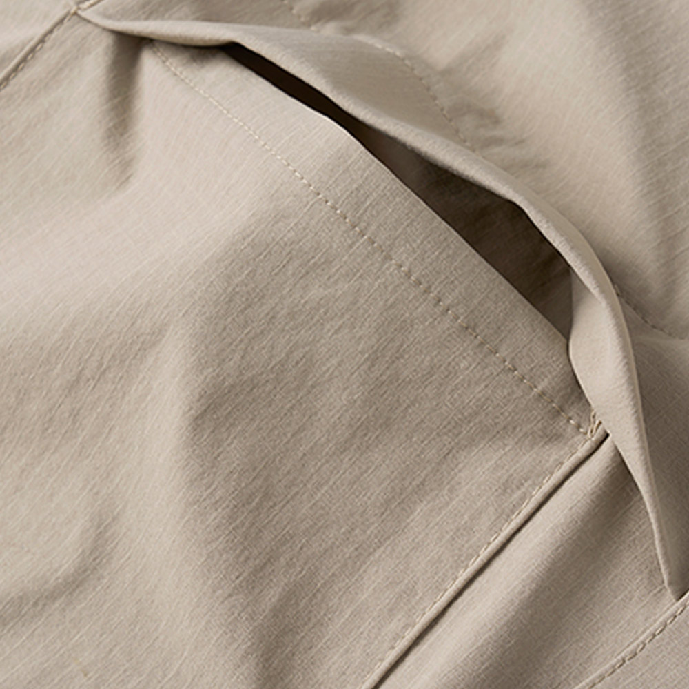 吸湿、速乾、UVカット　アウトドア向けストレッチ無地長袖シャツ