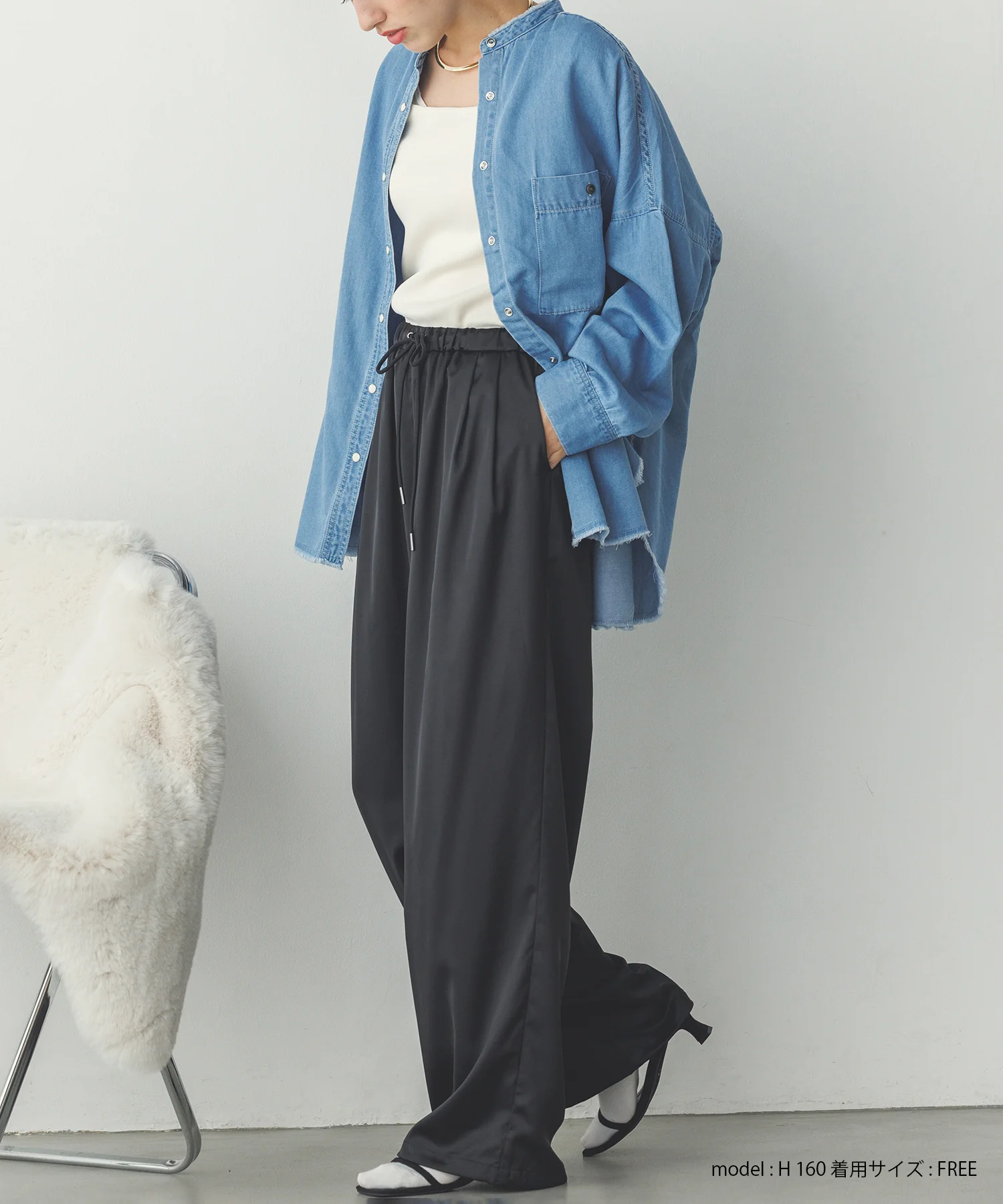 【WEB限定/別注】サテンパラシュートパンツ