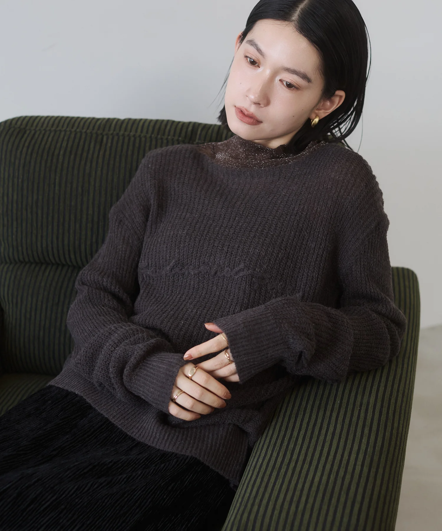 アルパカニット ロゴシアートップス