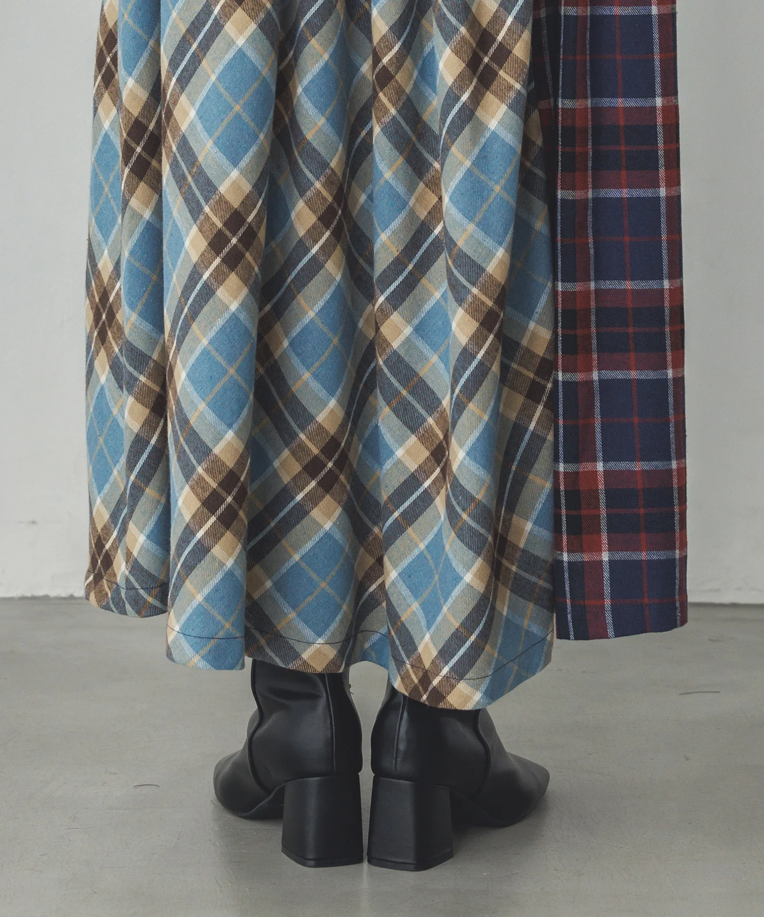 ネルチェックギャザースカート