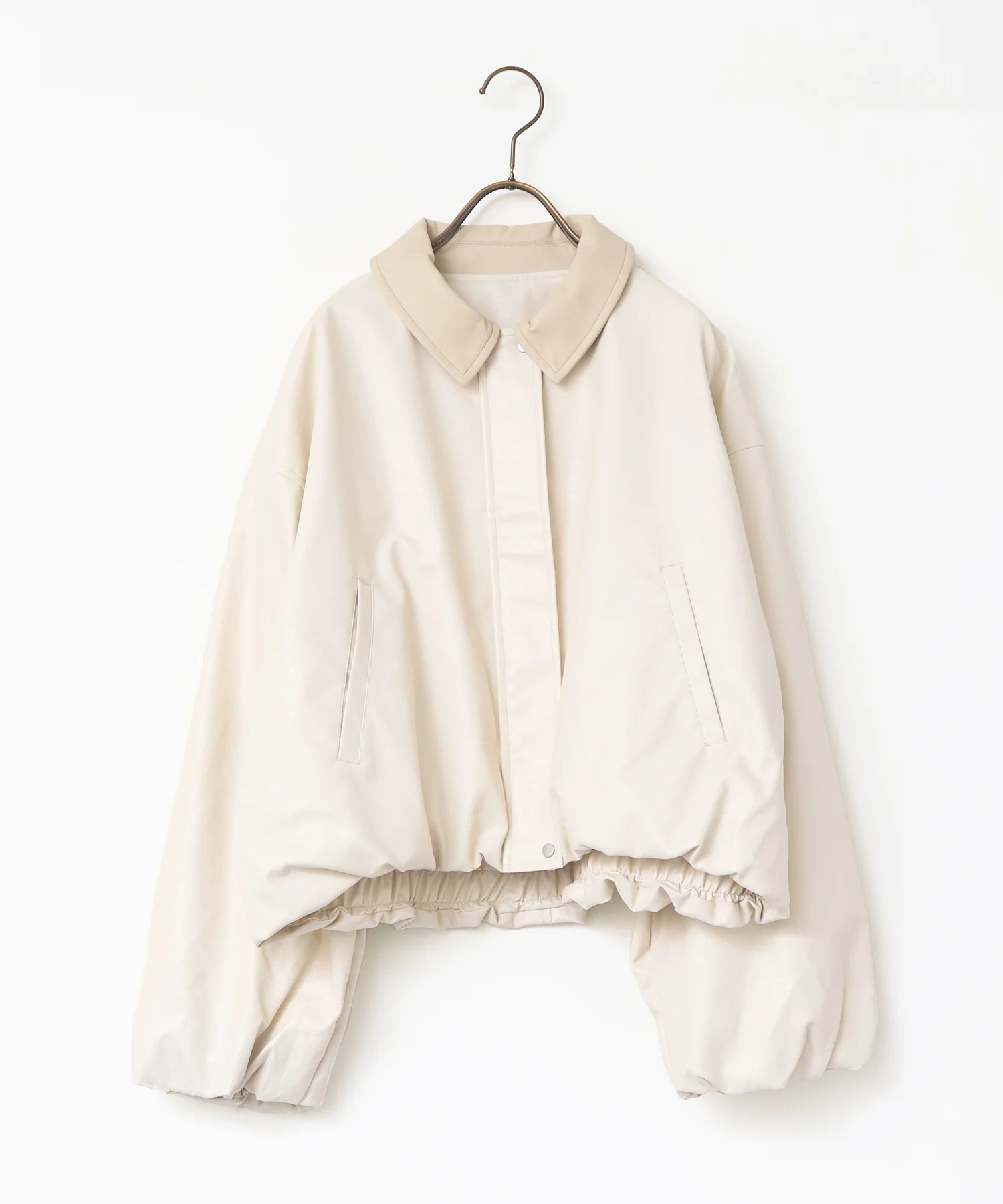 フェイクレザー バルーンブルゾン