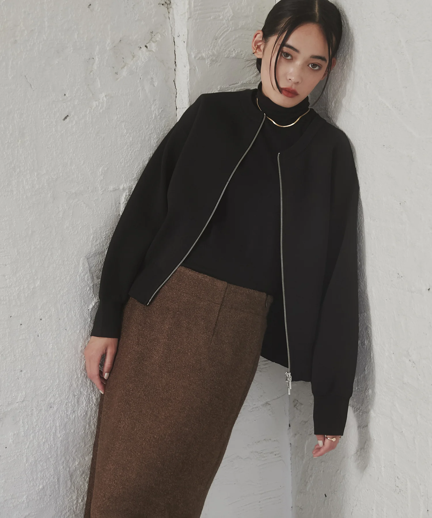 【WEB限定/別注】ジップショートカーディガン