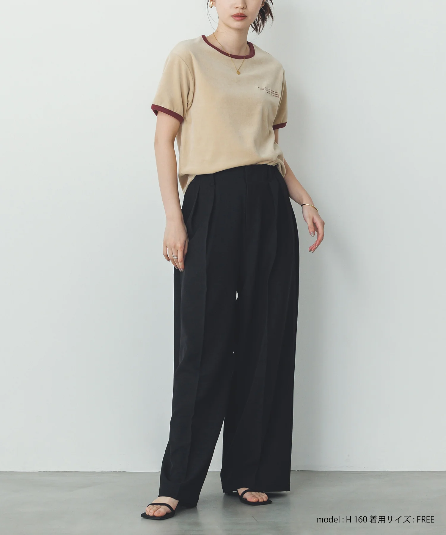 ベロア リンガーTシャツ