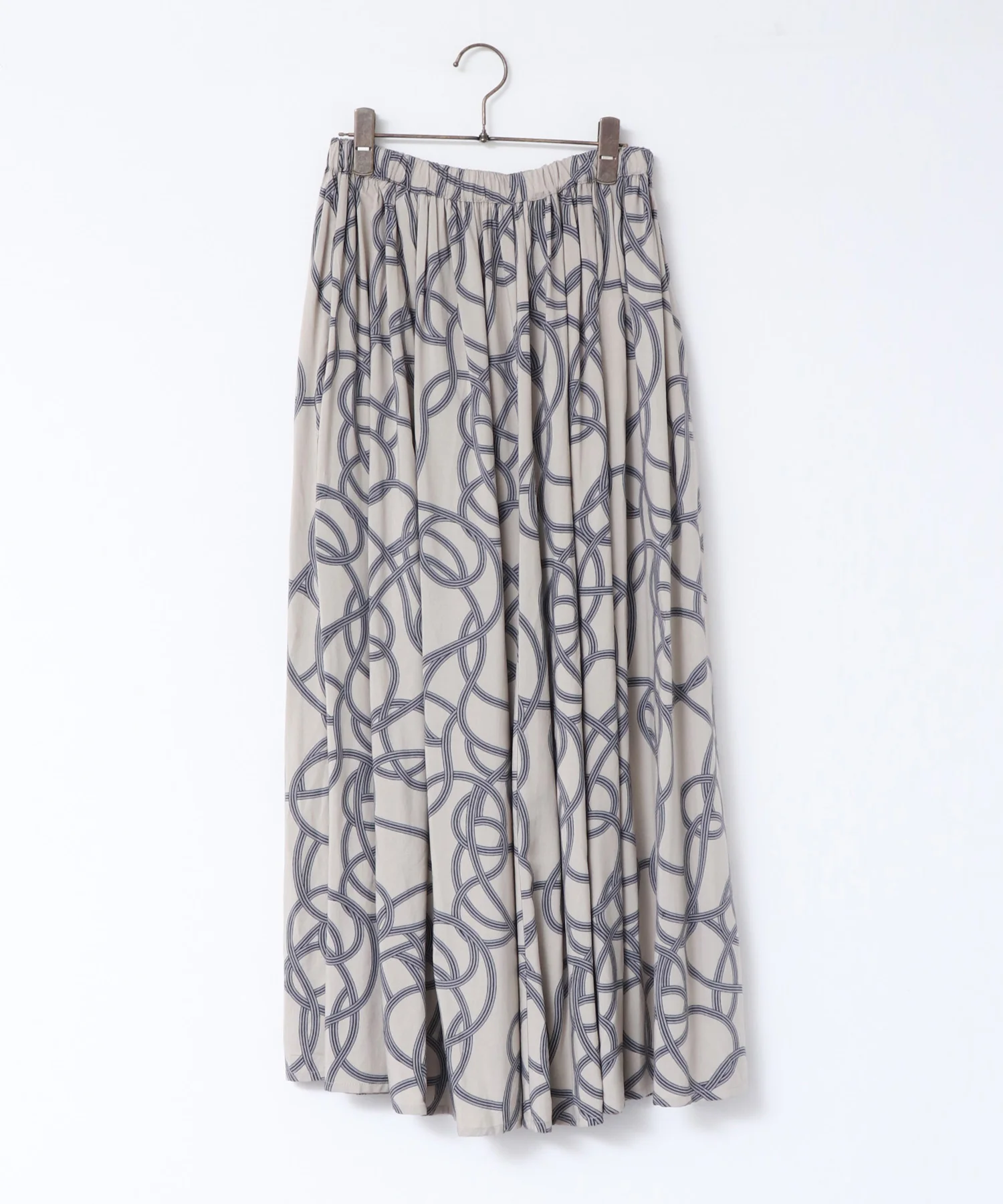 ジオメ柄プリントフレアスカート