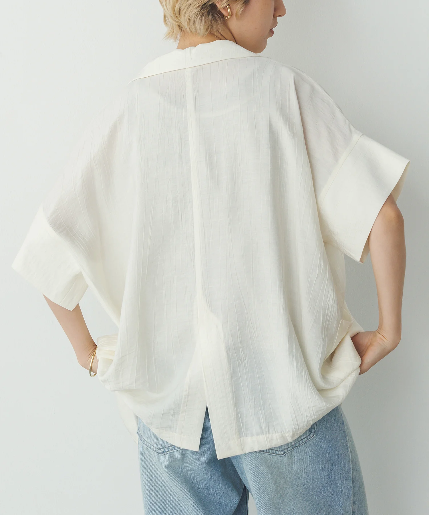 ワッシャーサテン シャツジャケット