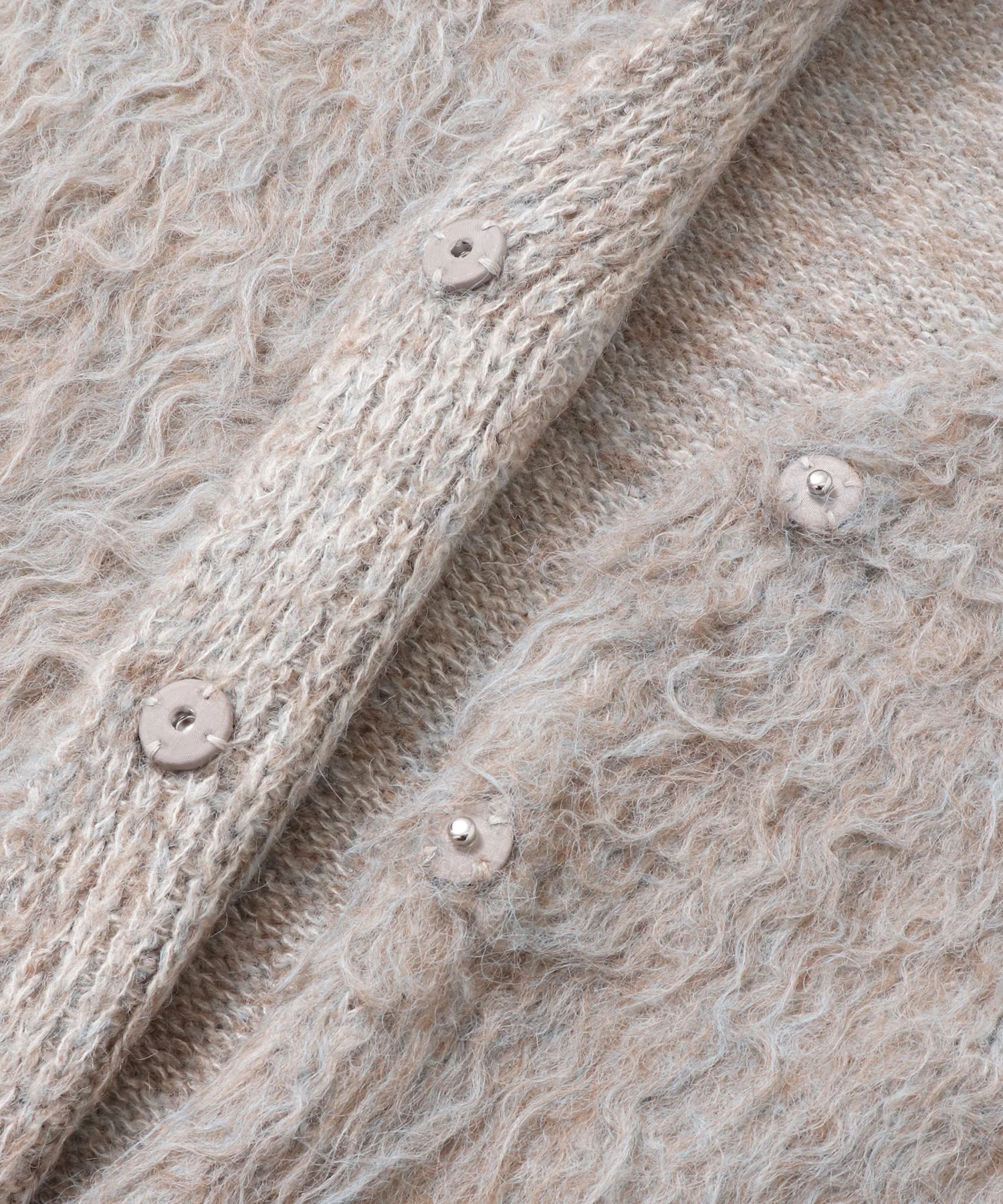 起毛シャギー ニットカーディガン