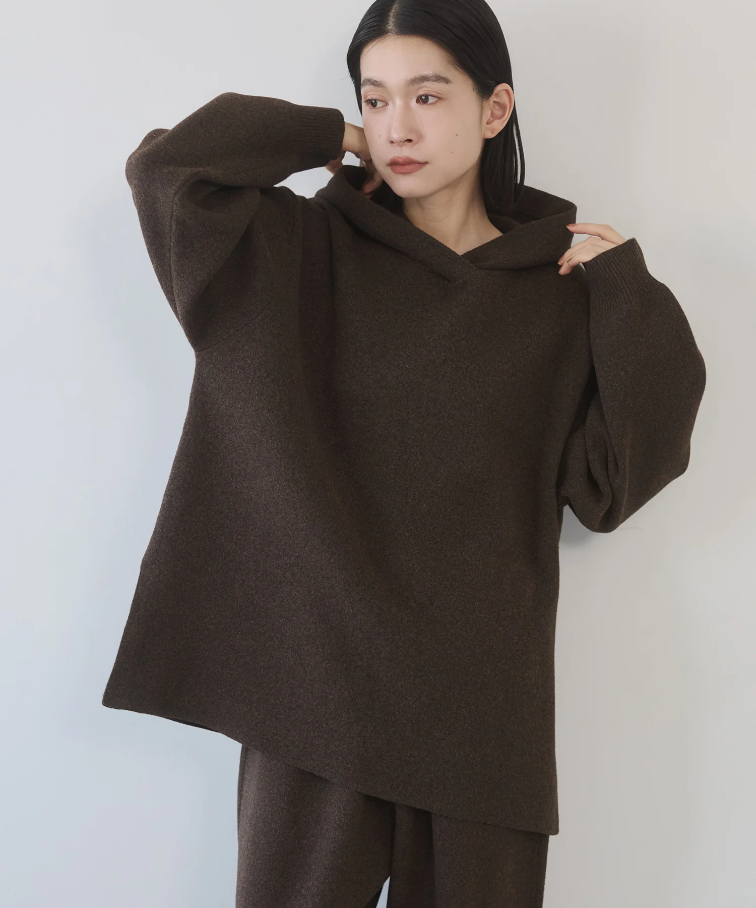 ニット フードパーカー