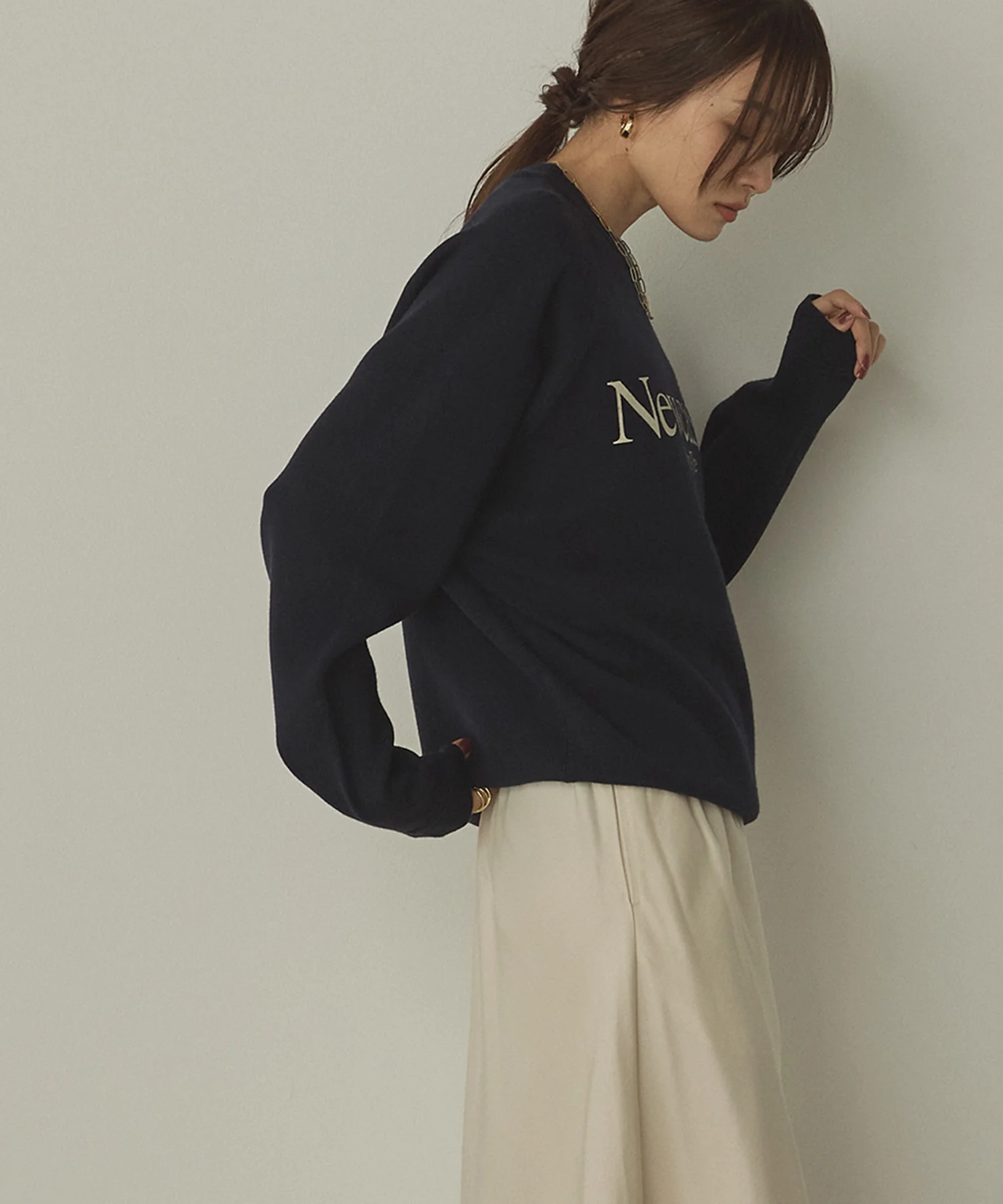 【WEB限定/別注】【新色追加】スウェットライクロゴニット