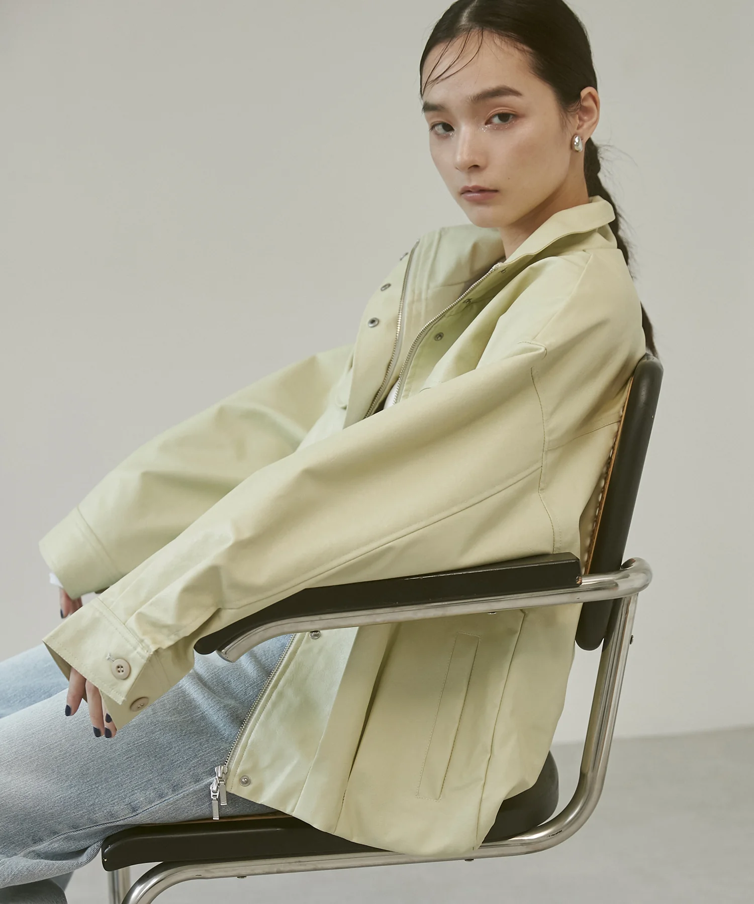 フェイクレザー オーバーブルゾン