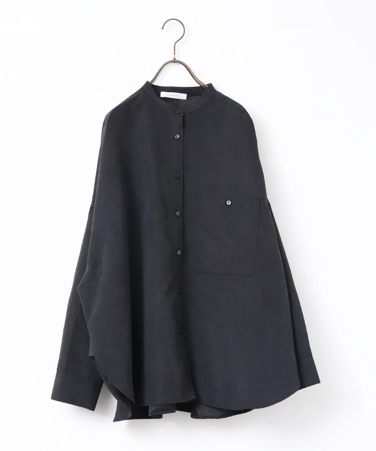 【WEB限定/別注】スウェードライク バンドカラーオーバーサイズシャツ