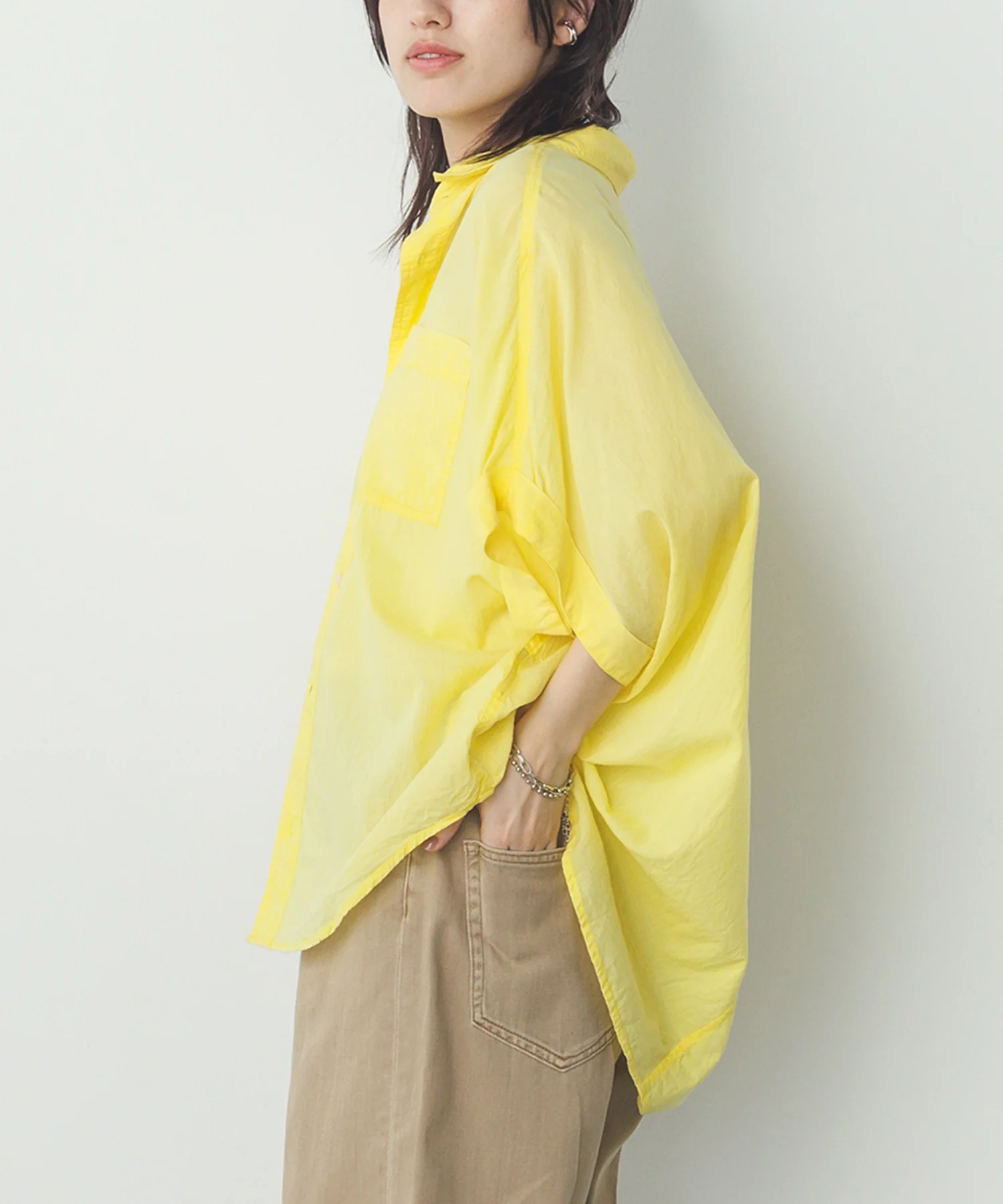 コットンボイル 半袖シャツ