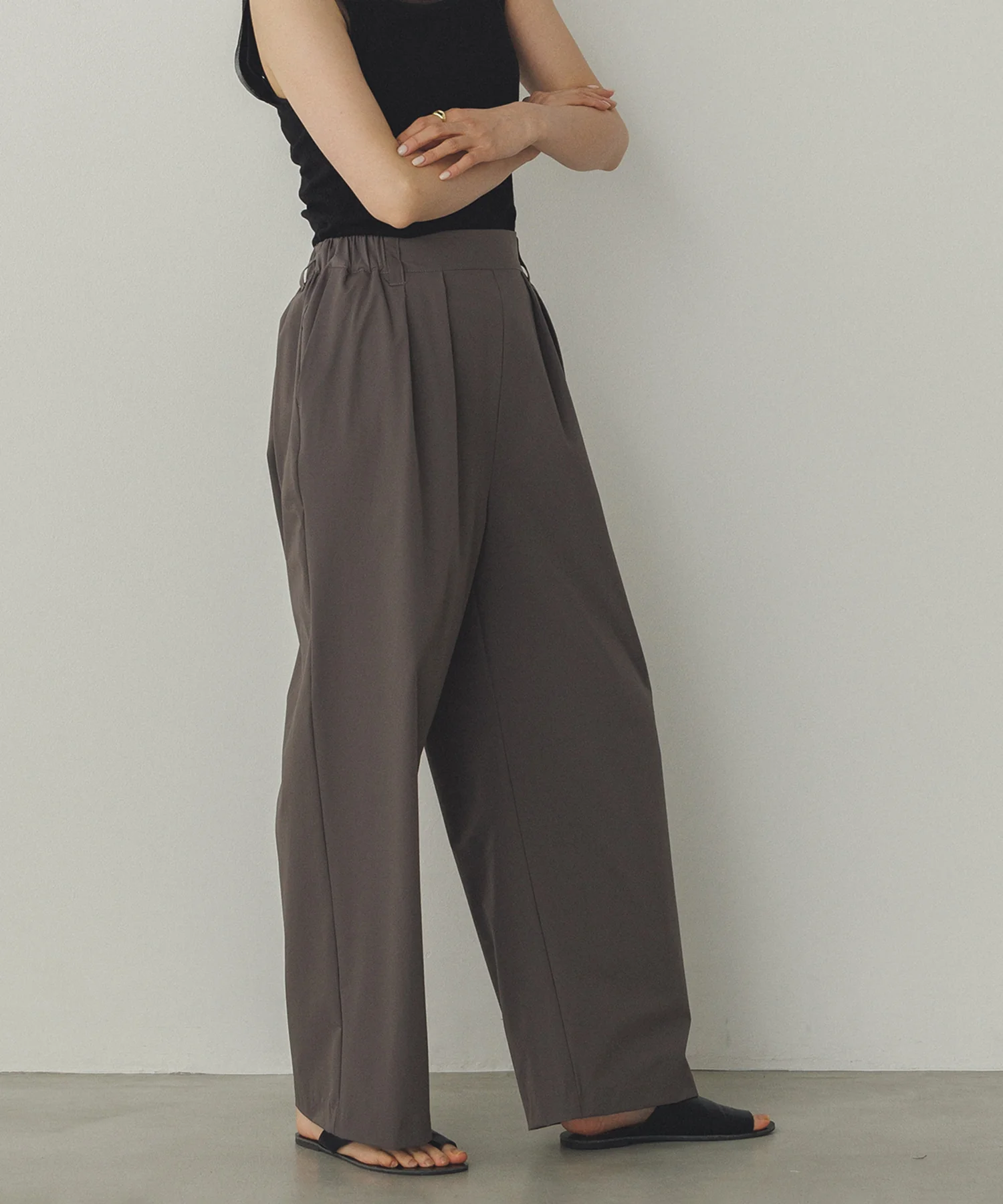 【接触冷感】ワイドストレートパンツ