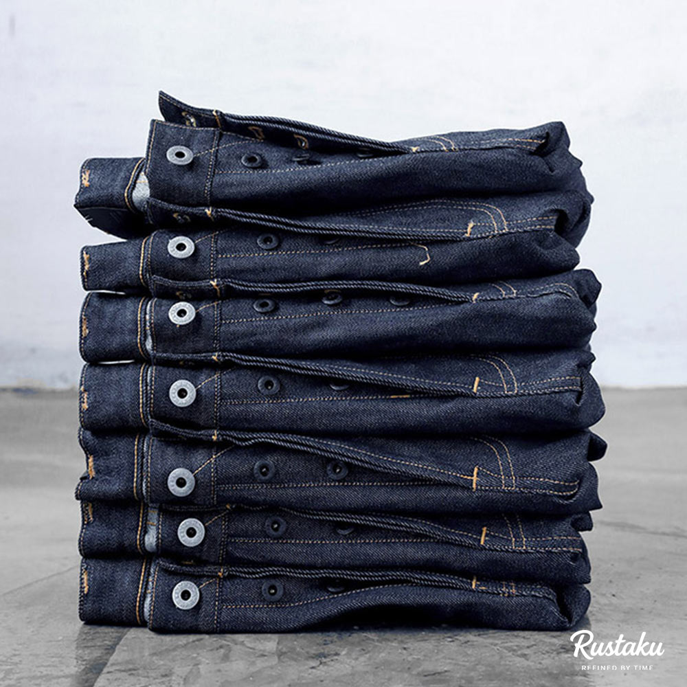 アメカジ  スリムストレートセルビッジデニムパンツ