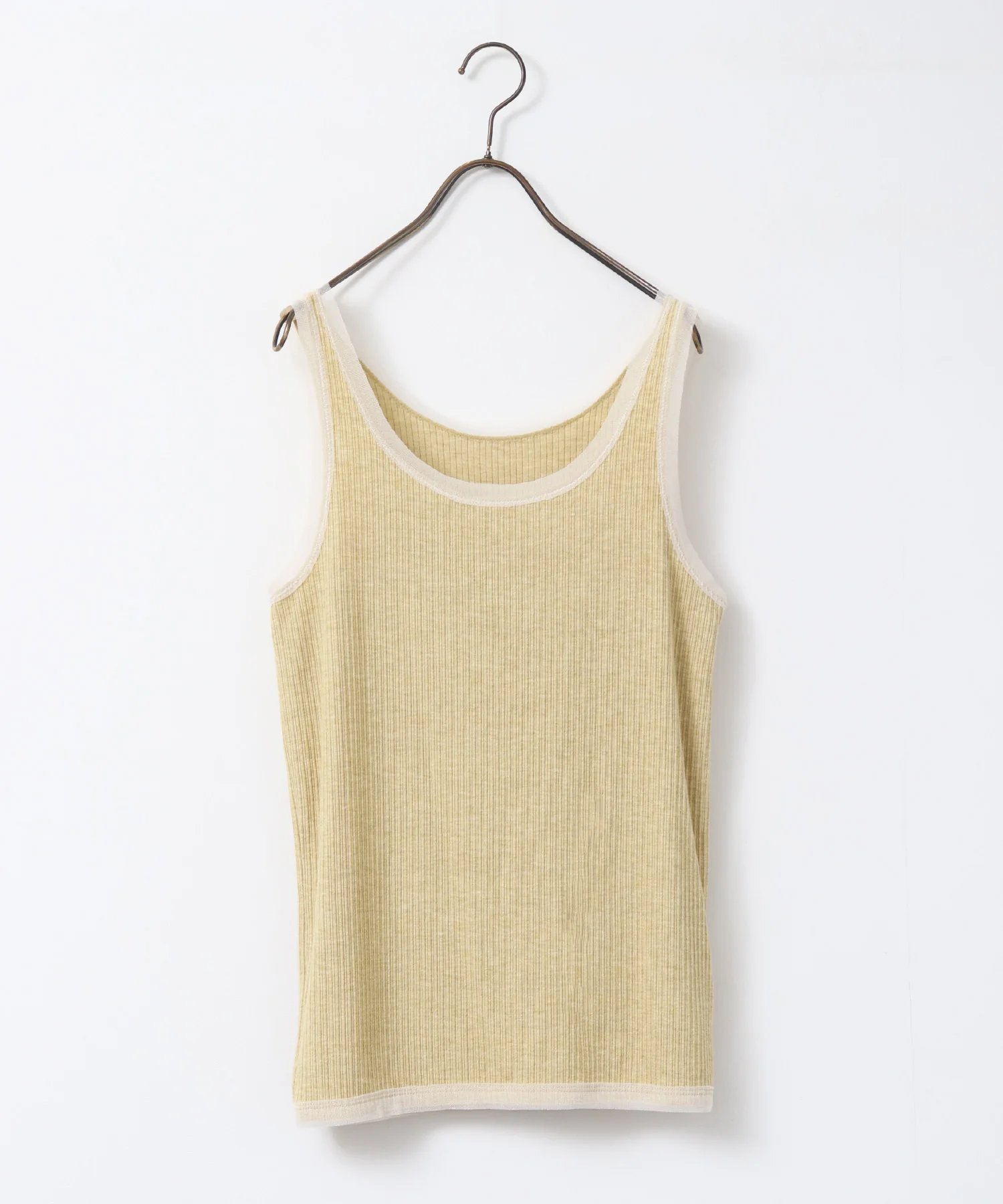 前後2WAY リブチュールタンクトップ