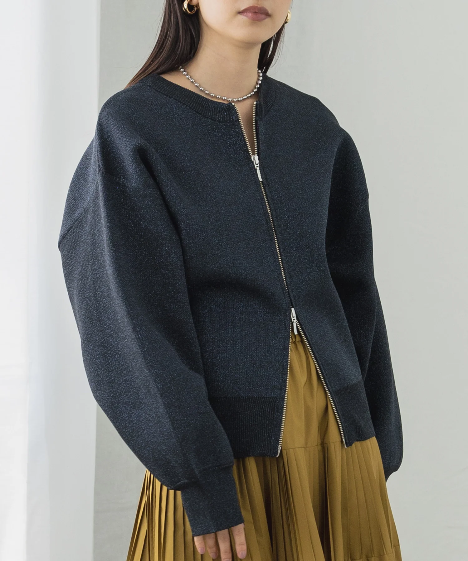 【WEB限定/別注】ジップショートカーディガン