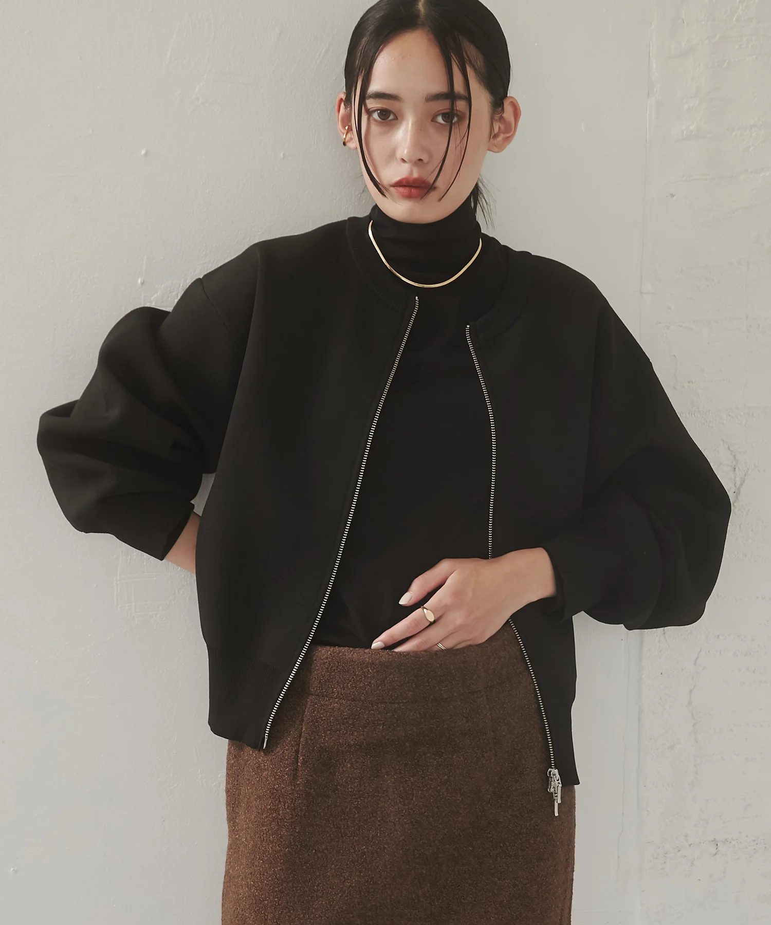 【WEB限定/別注】ジップショートカーディガン