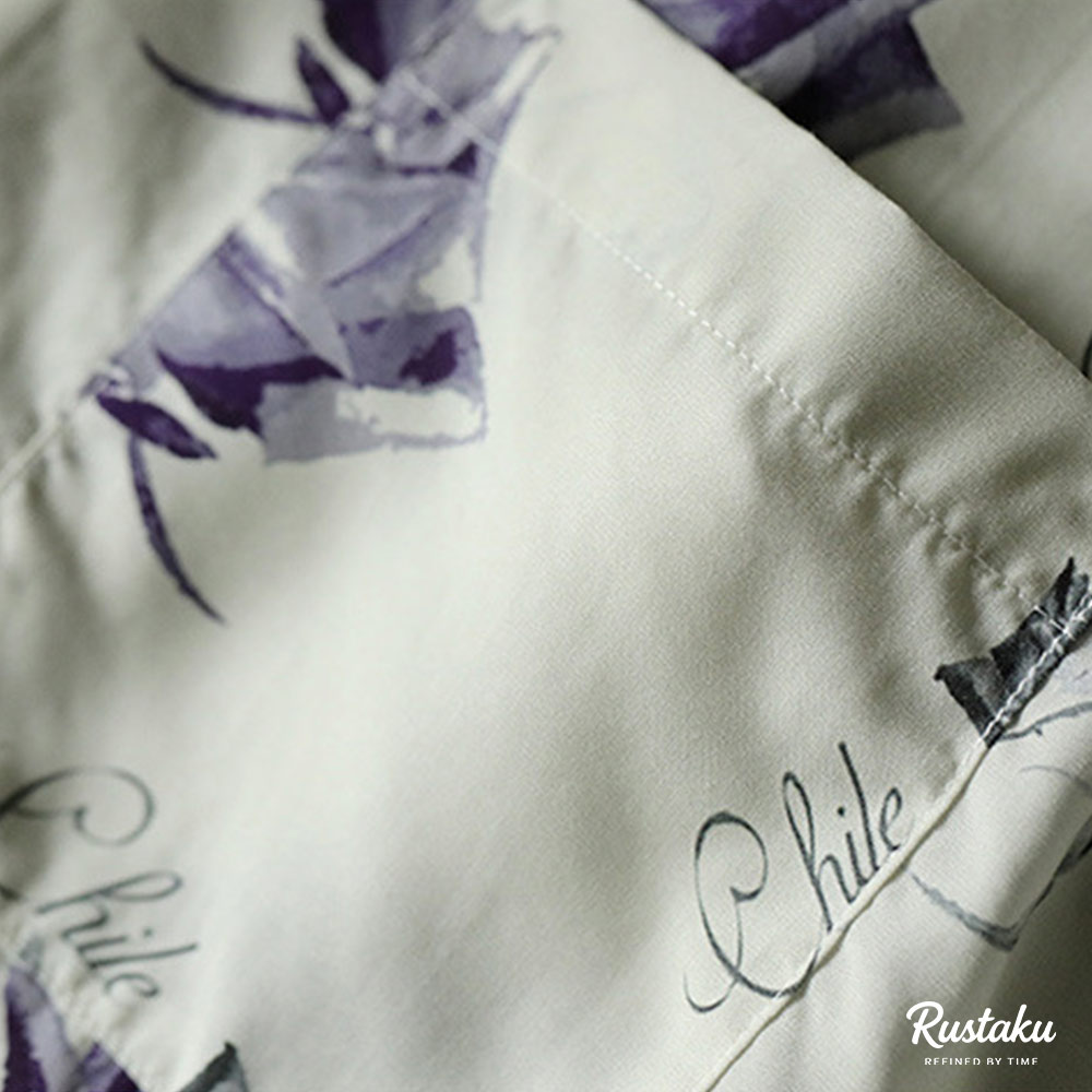 冷感リヨセル　サソリとバラの総柄アロハシャツ