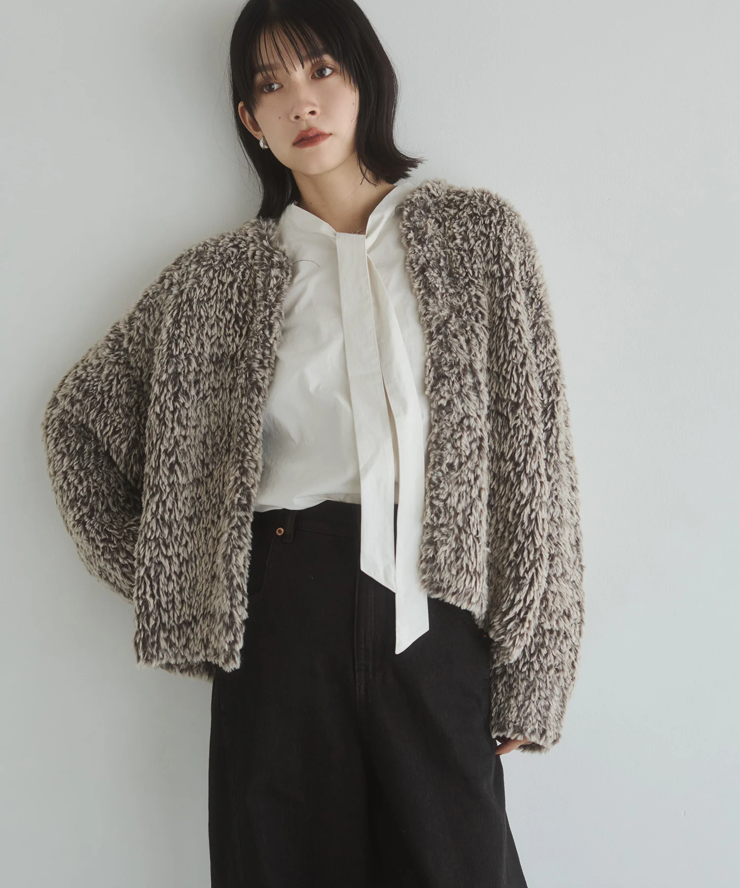 ファー ニットコート