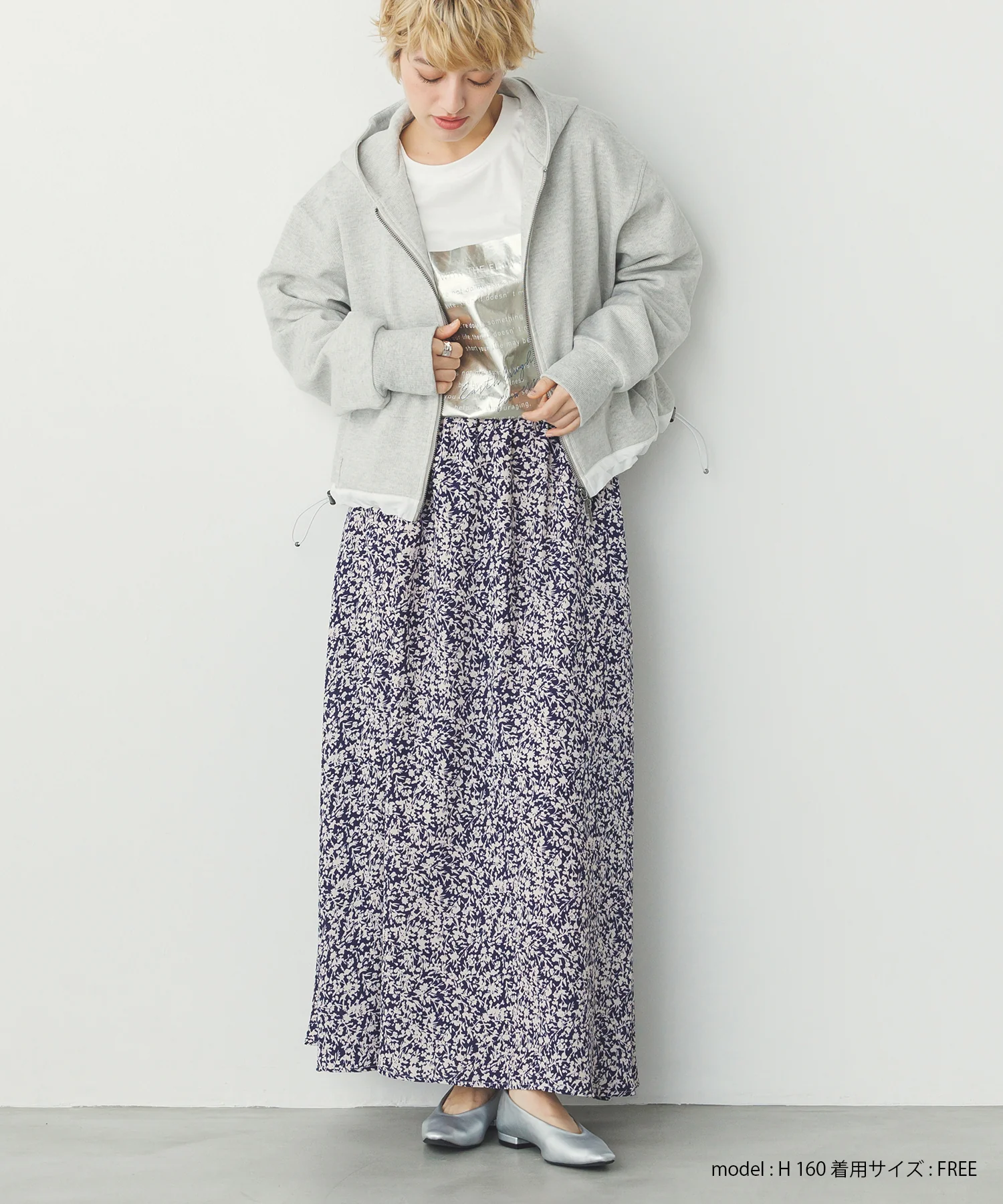 ダブルジップ ショートフーディ