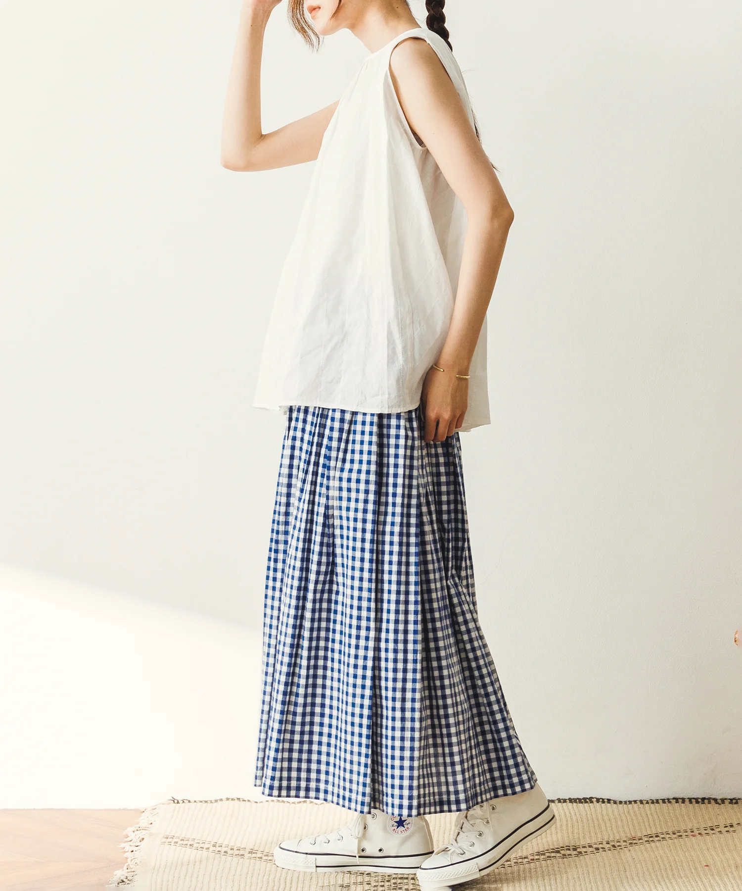 チェックフレアスカート