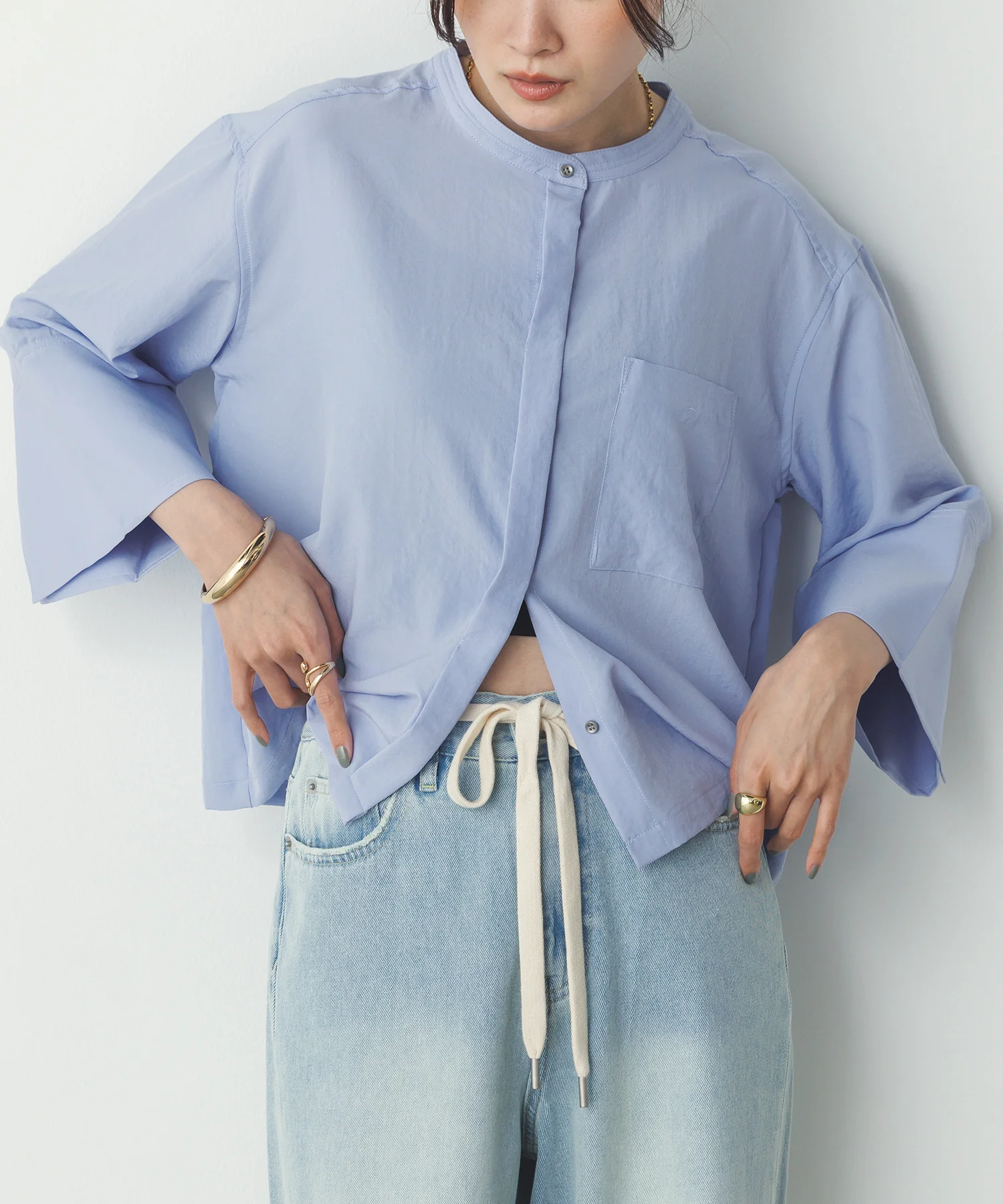 スパンローン カフスポイントシャツ