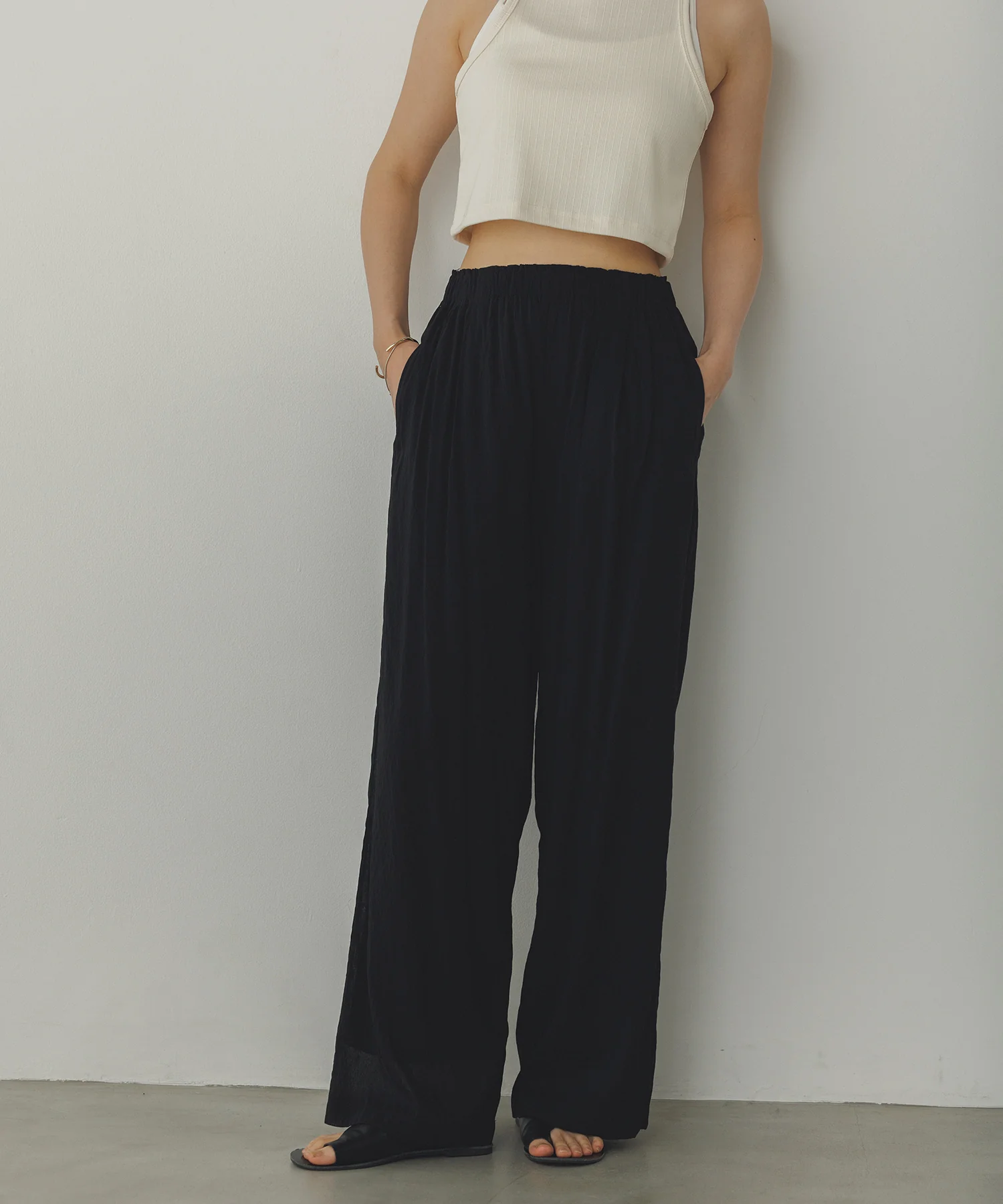 シアー ストレートパンツ