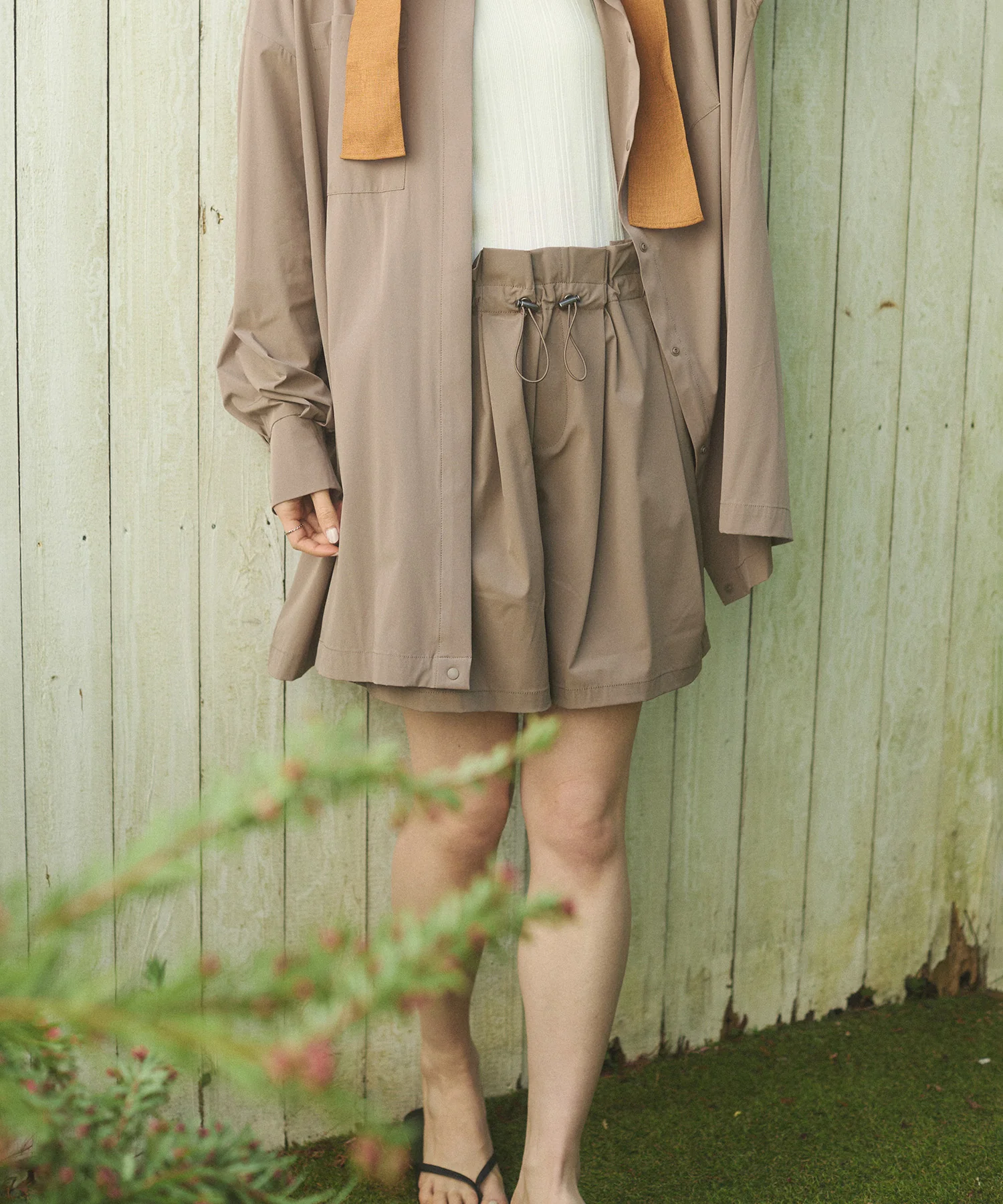 【接触冷感】フリルギャザー ショートパンツ