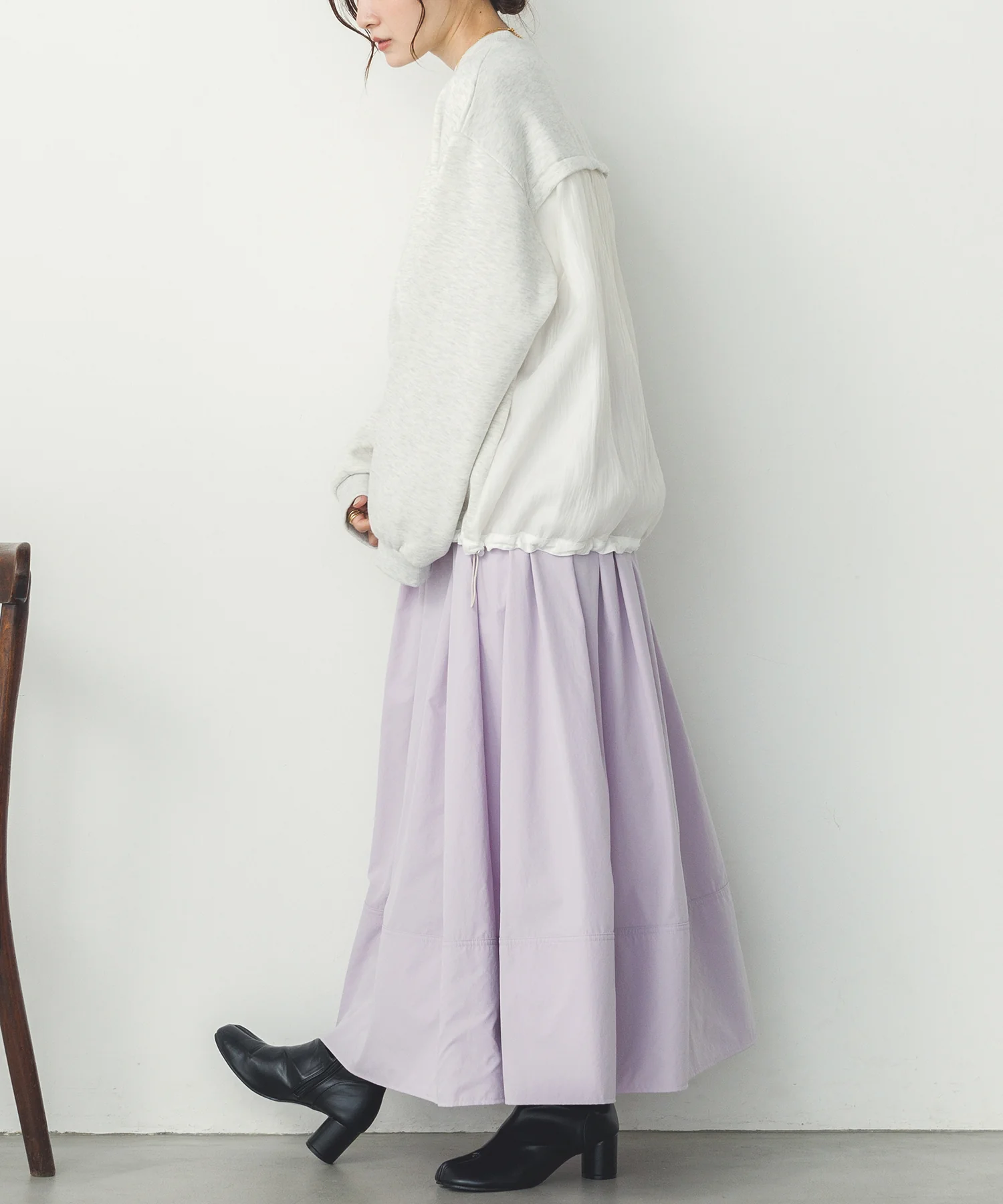 コットンライク 切替スカート