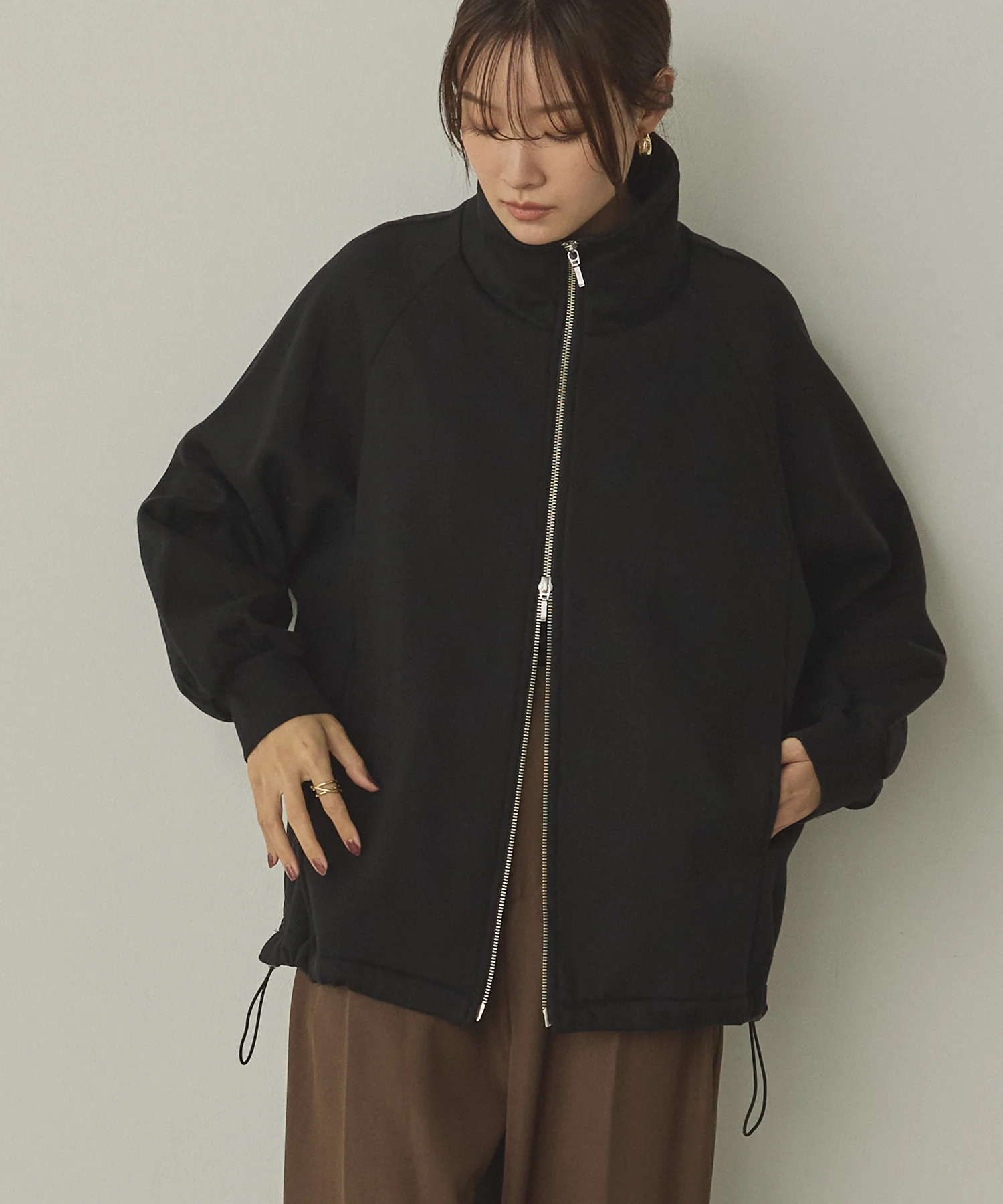 裏起毛 Wジップブルゾン