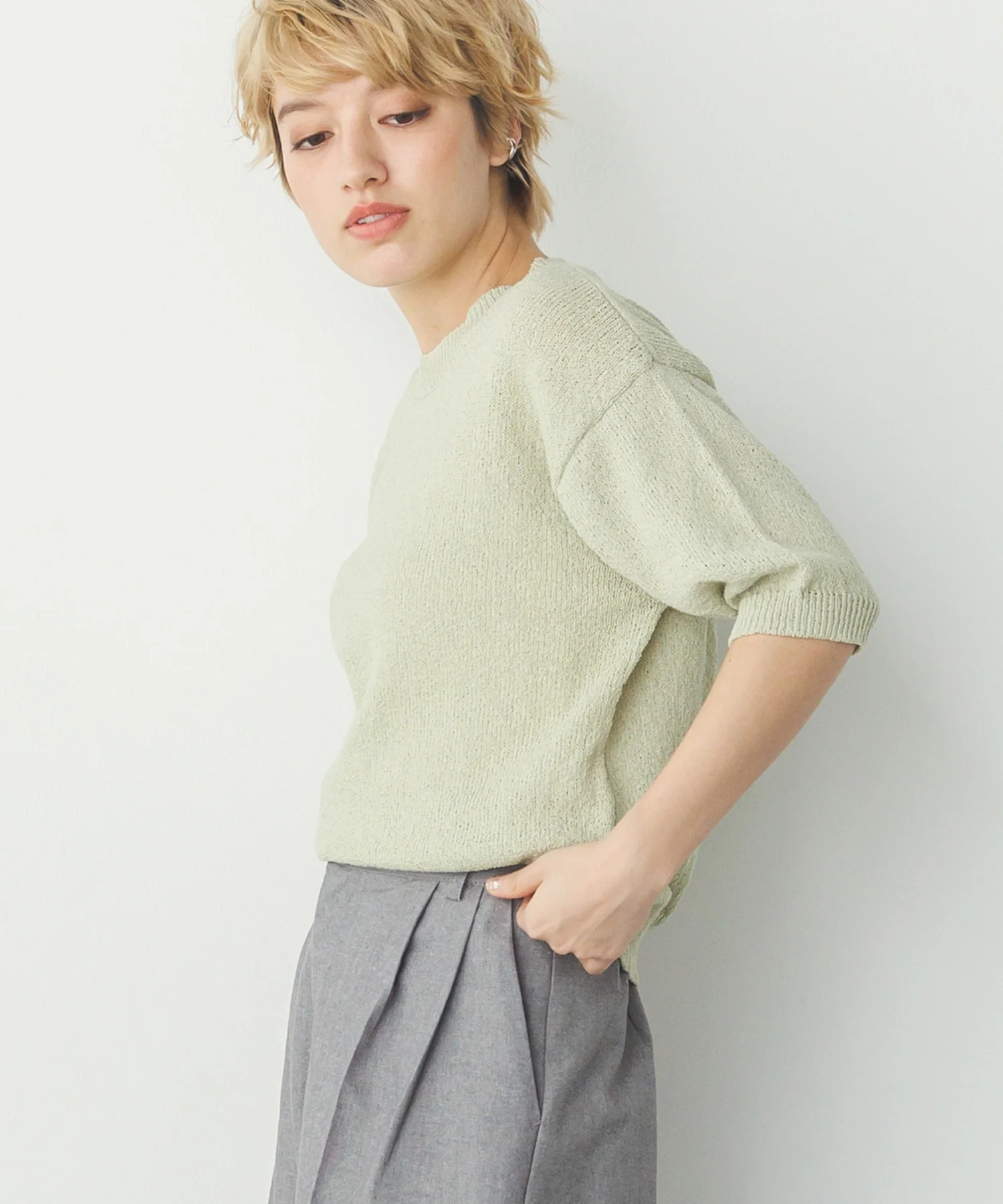 【別注】ハーフスリーブ サマーニット