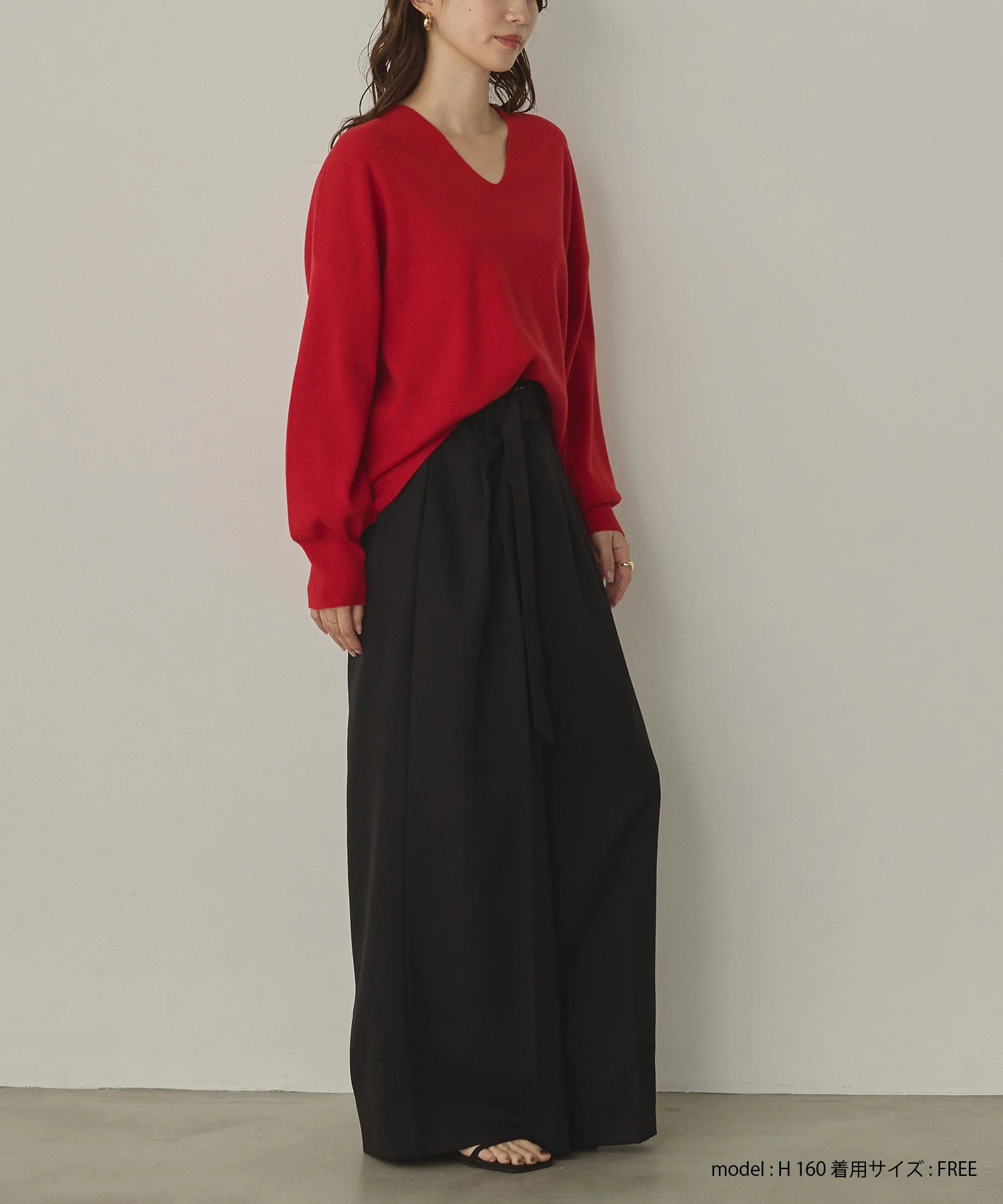 ツイルストライプ タックワイドパンツ