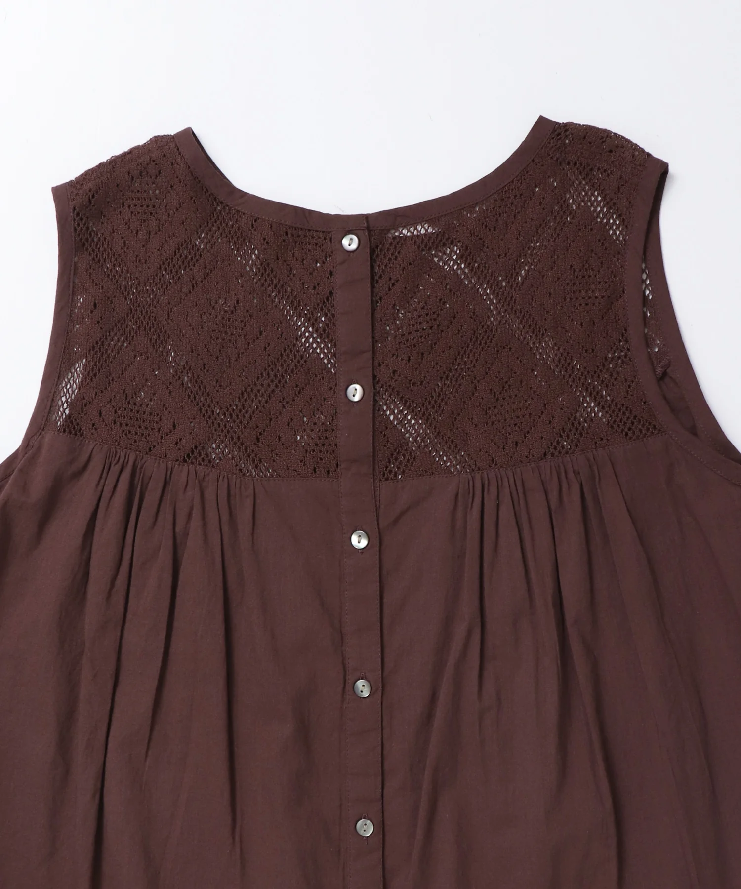 レース切替 ノースリーブブラウス